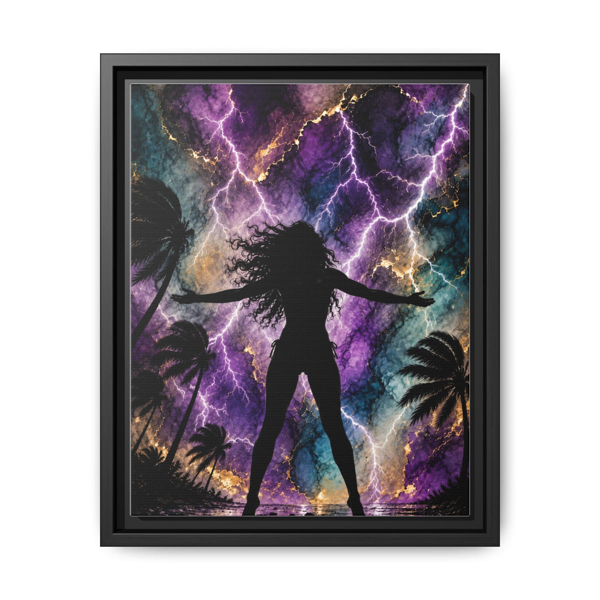 Summer Storm Woman, Matte Canvas, Framed (Multi-color)