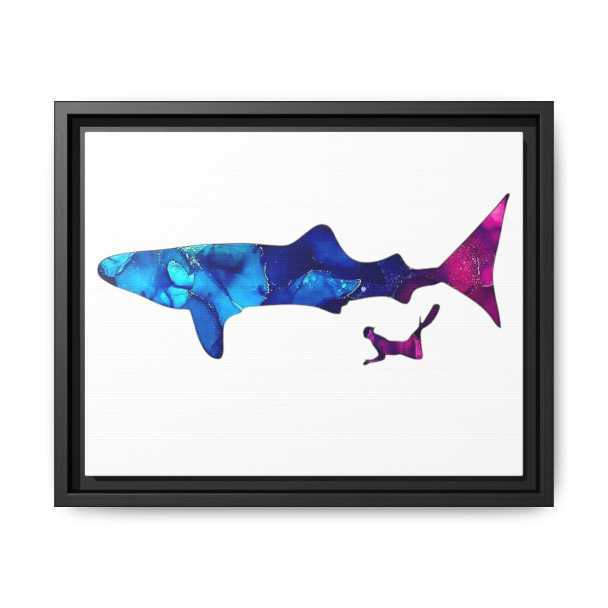 Swimming With Giants, Matte Canvas, Framed (Multi-color)