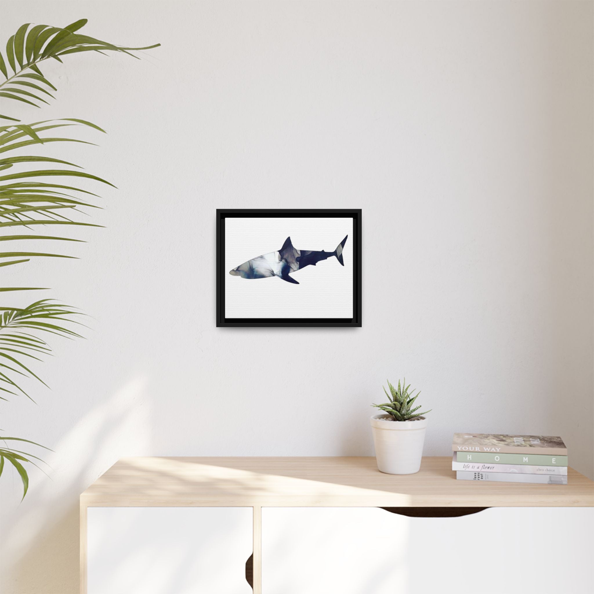 Great White 2,Matte Canvas, Framed (Multi-color)
