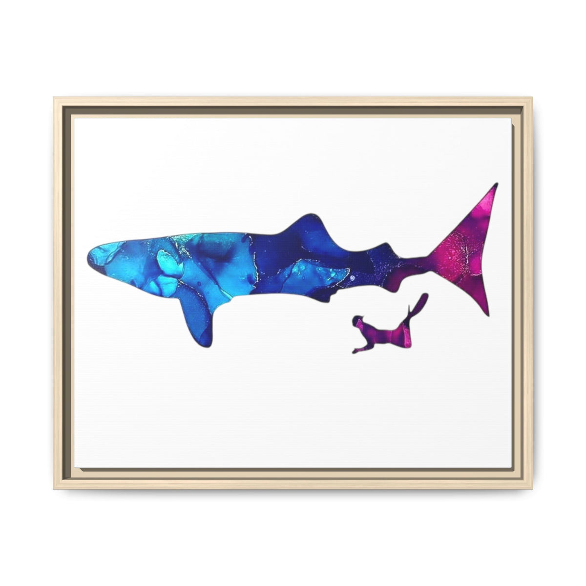 Swimming With Giants, Matte Canvas, Framed (Multi-color)