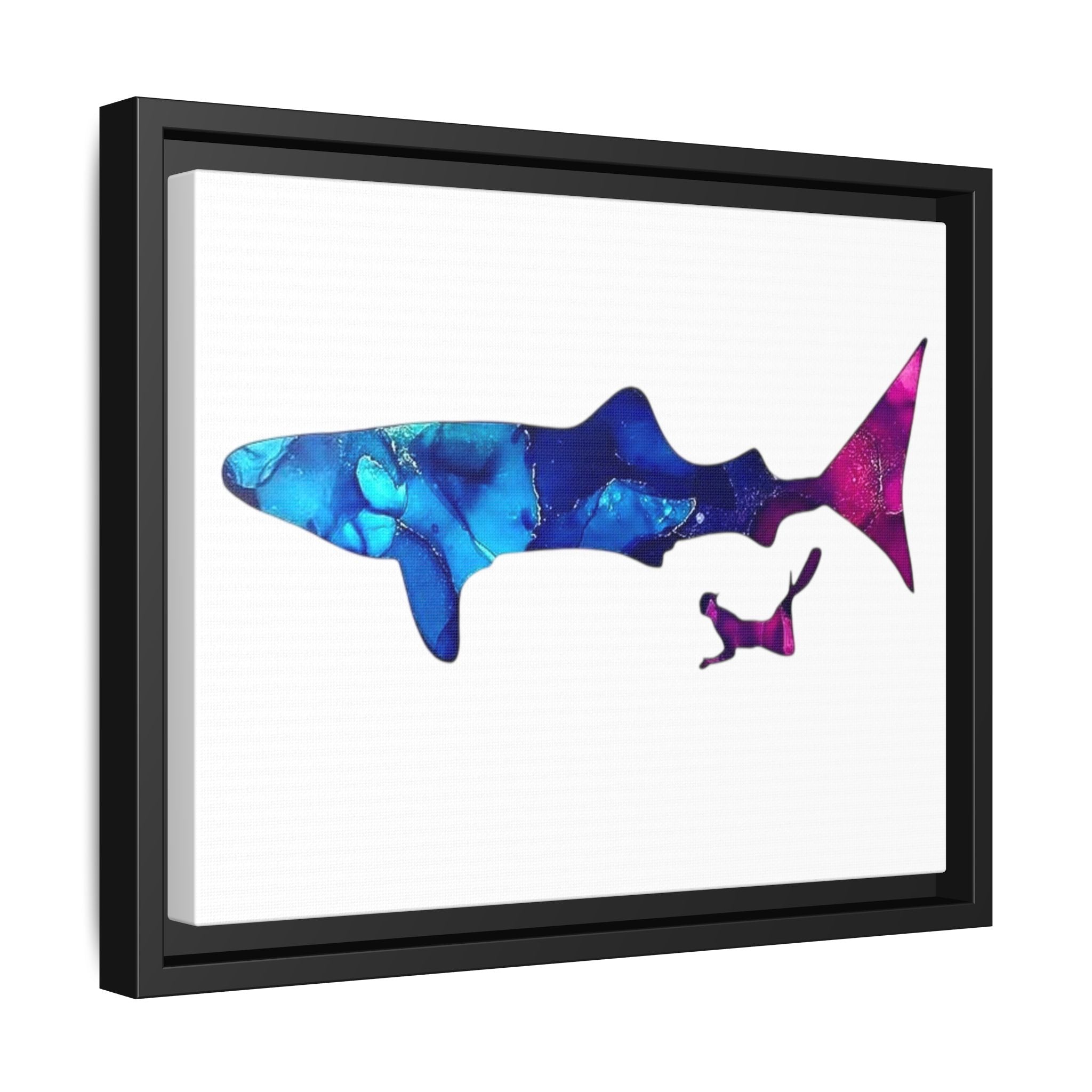 Swimming With Giants, Matte Canvas, Framed (Multi-color)