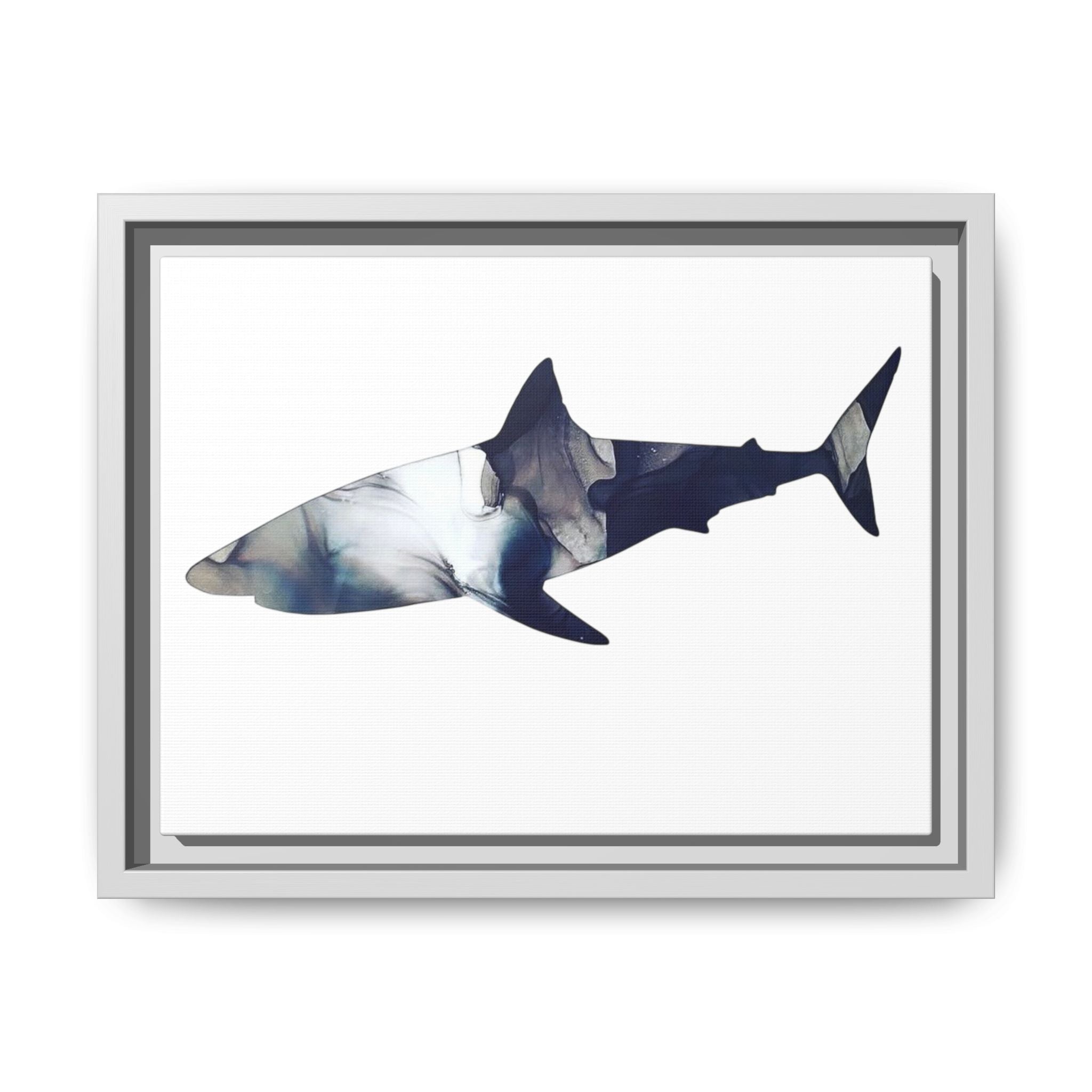 Great White 2,Matte Canvas, Framed (Multi-color)