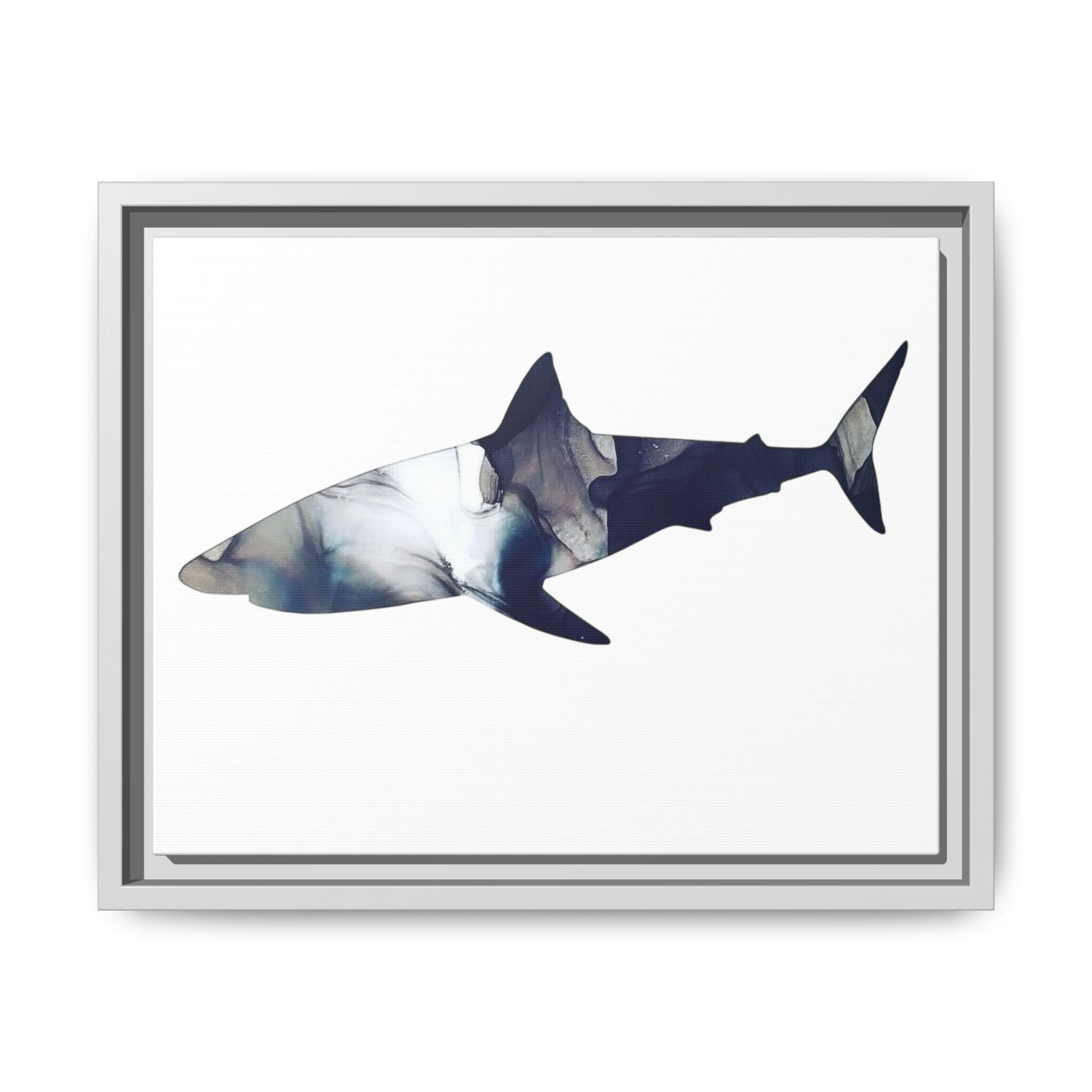 Great White 2,Matte Canvas, Framed (Multi-color)