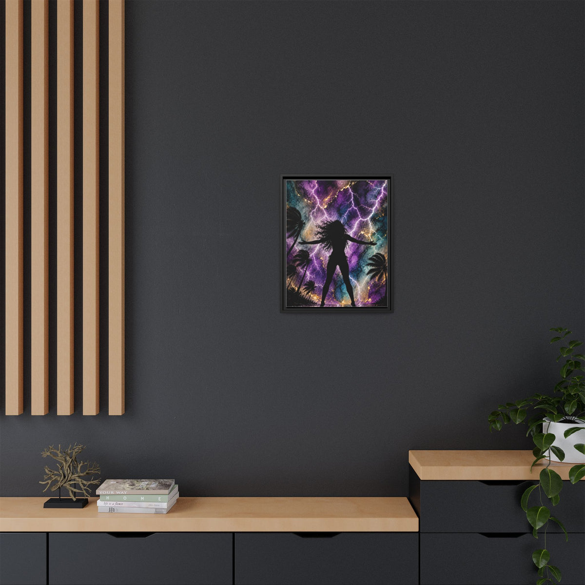 Summer Storm Woman, Matte Canvas, Framed (Multi-color)