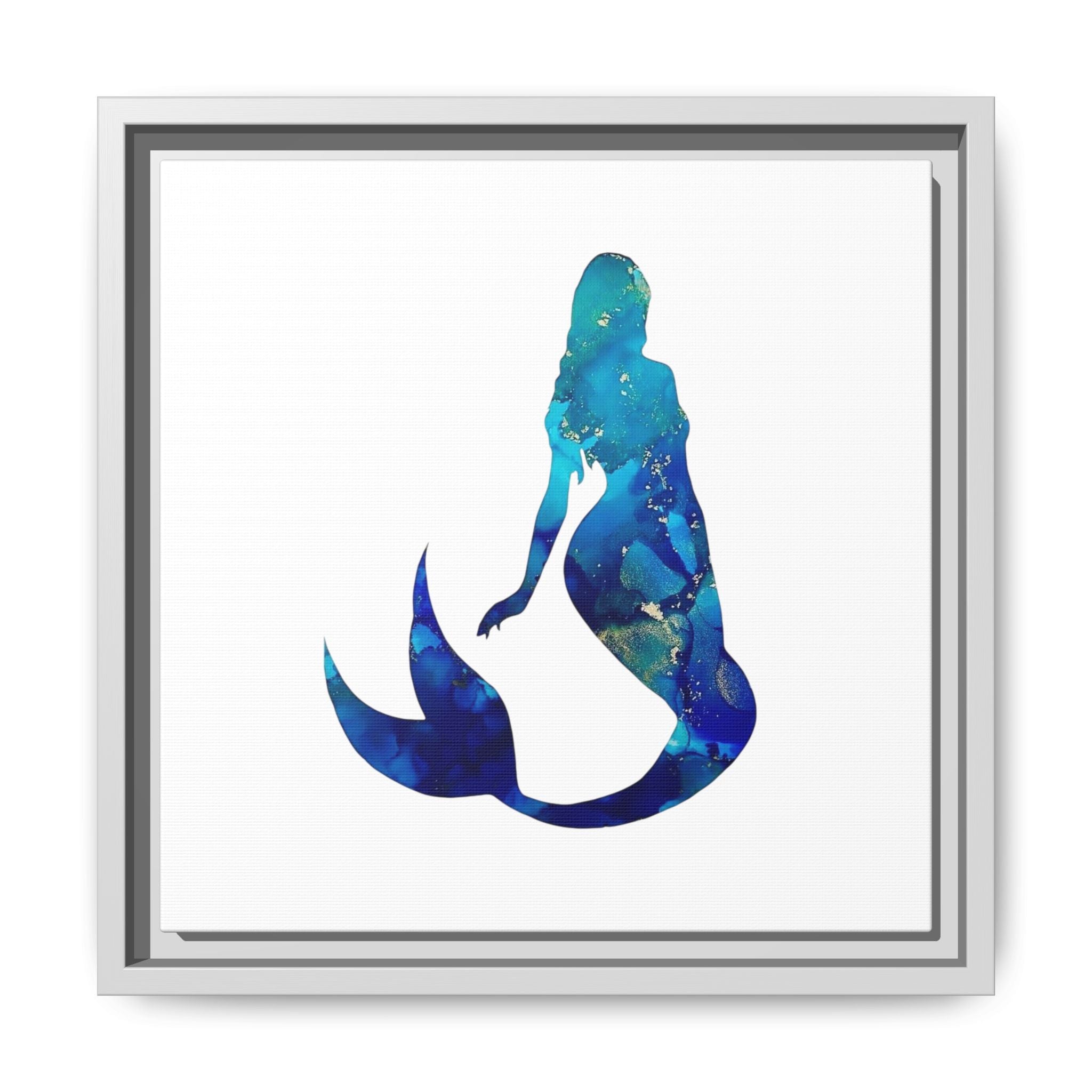 Mermaid 4,Matte Canvas, Framed (Multi-color)