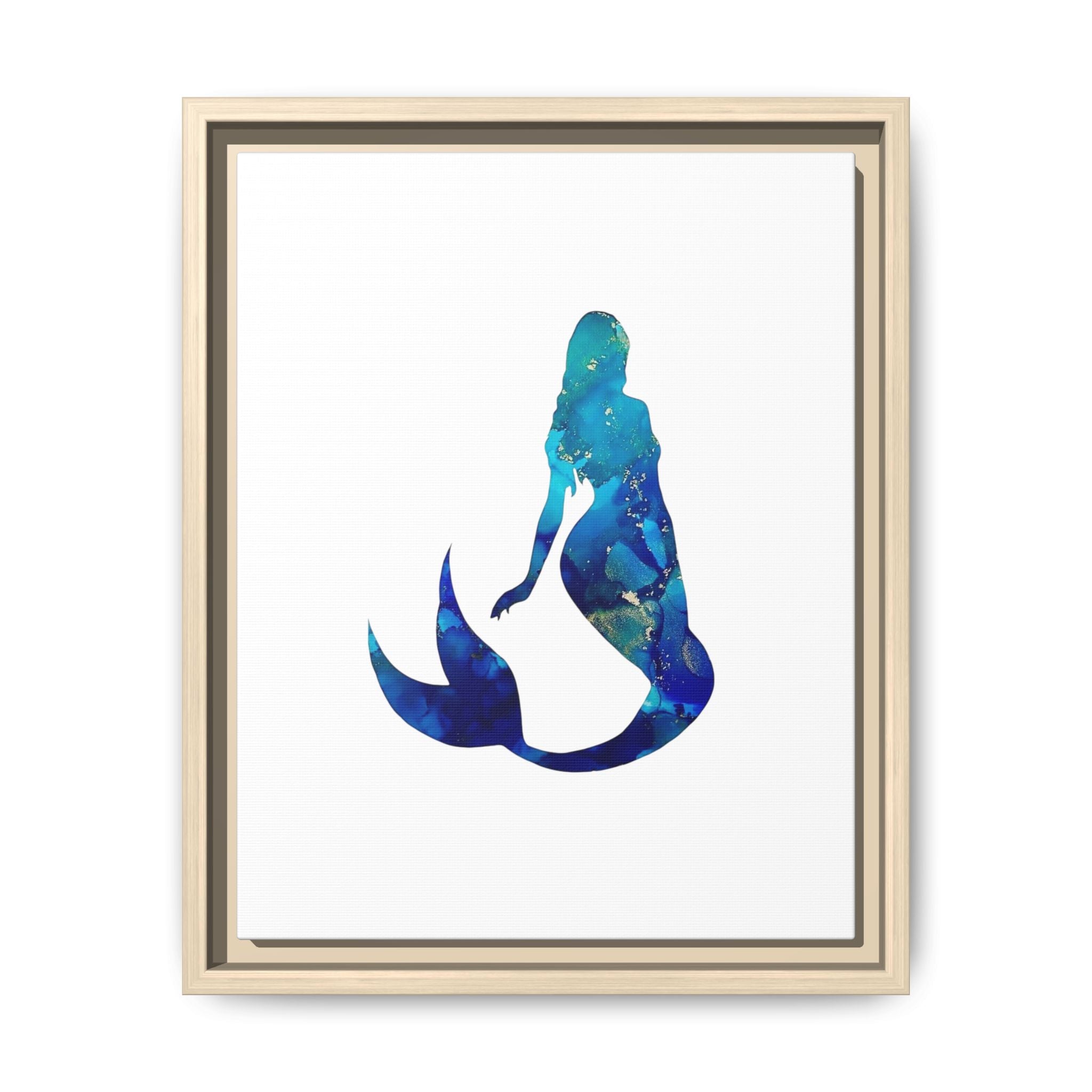 Mermaid 4,Matte Canvas, Framed (Multi-color)
