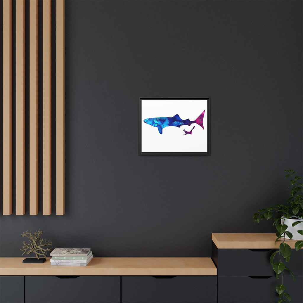 Swimming With Giants, Matte Canvas, Framed (Multi-color)