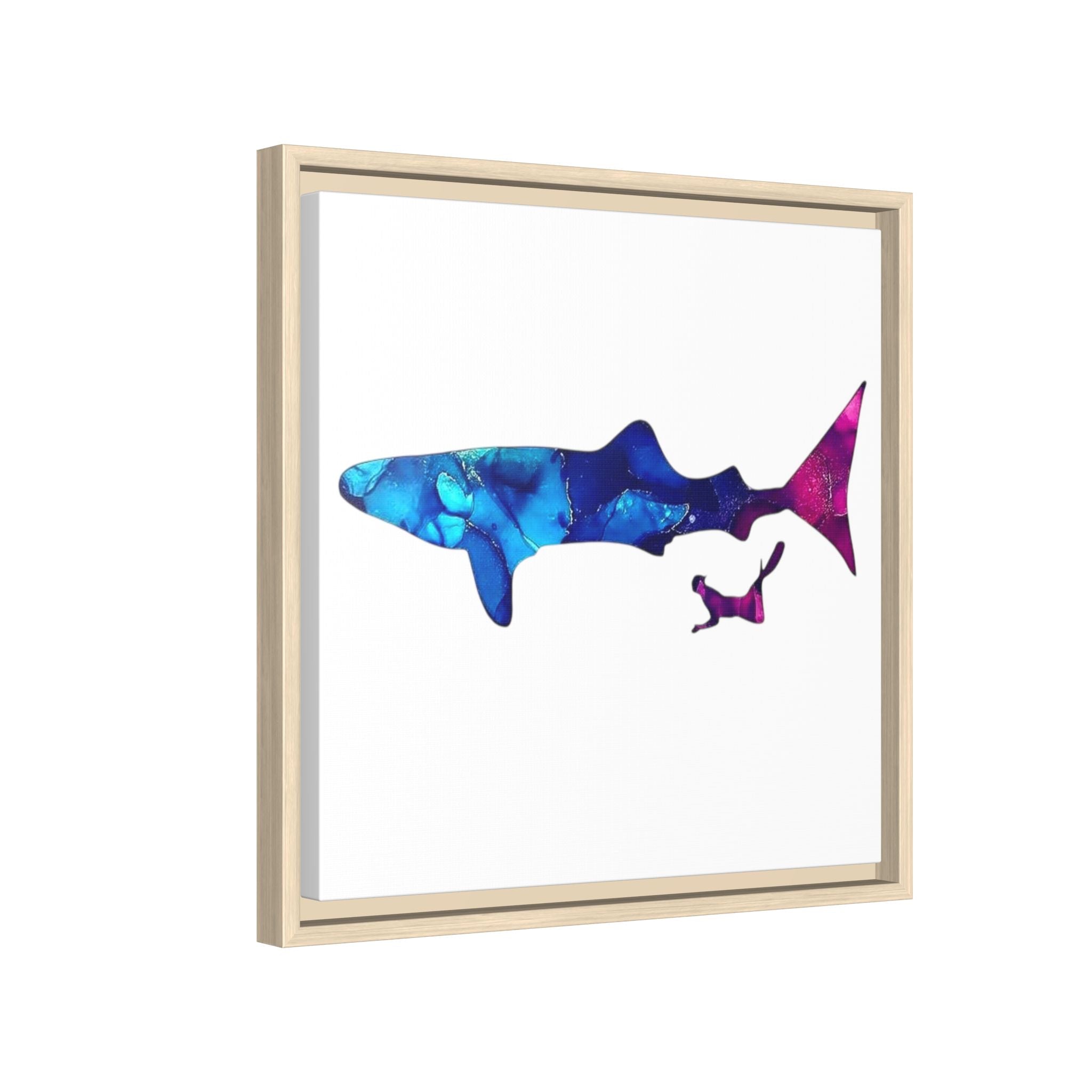 Swimming With Giants, Matte Canvas, Framed (Multi-color)