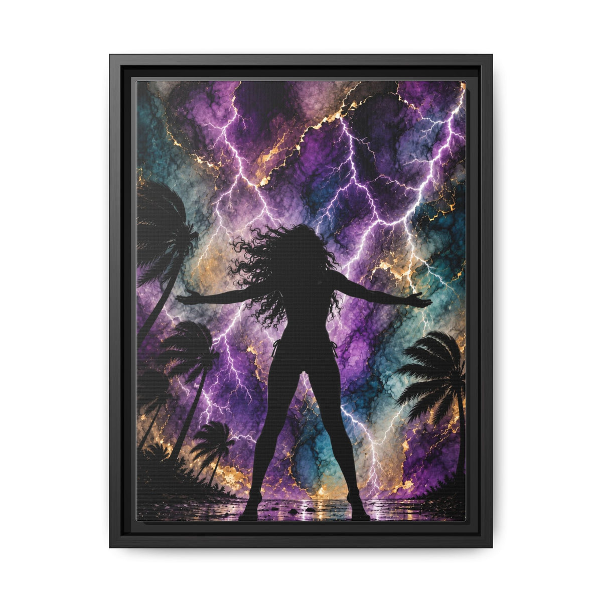 Summer Storm Woman, Matte Canvas, Framed (Multi-color)