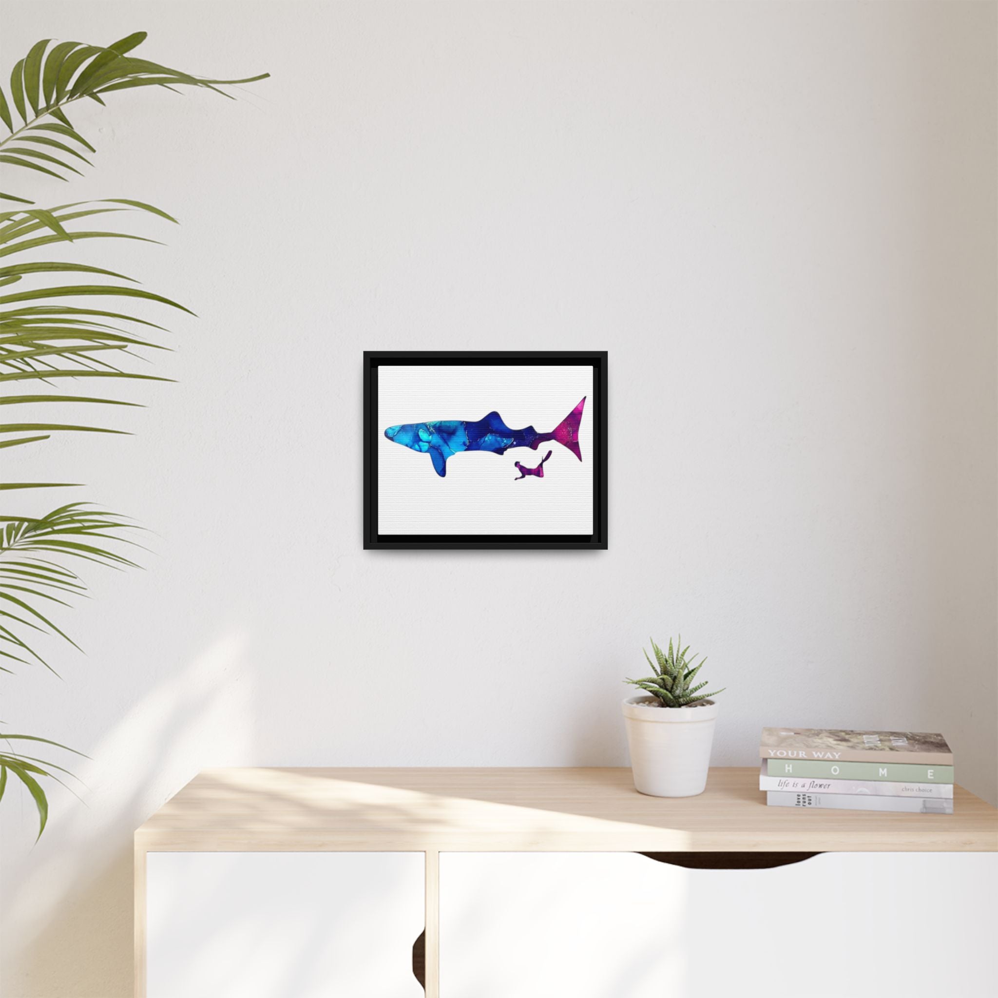 Swimming With Giants, Matte Canvas, Framed (Multi-color)