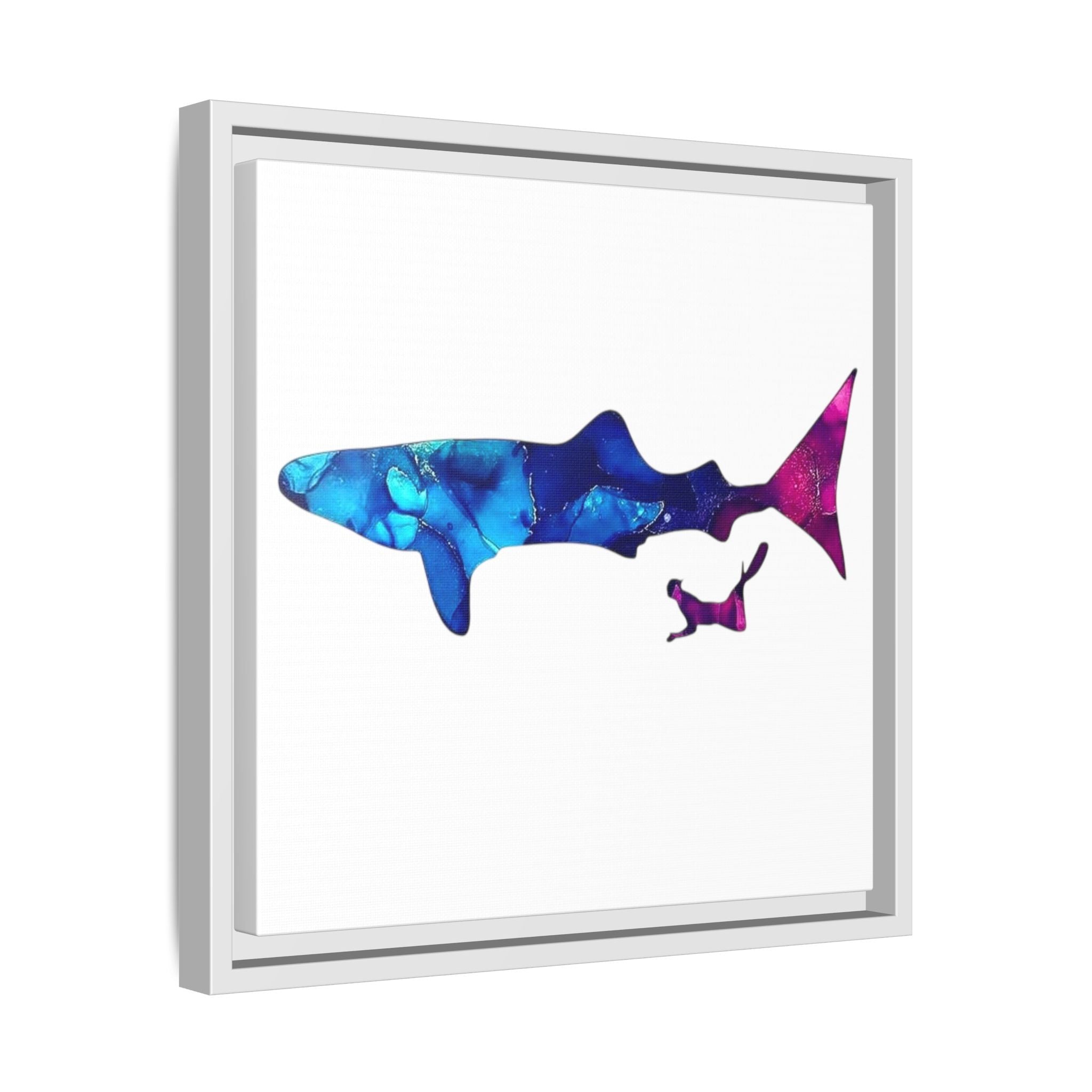 Swimming With Giants, Matte Canvas, Framed (Multi-color)