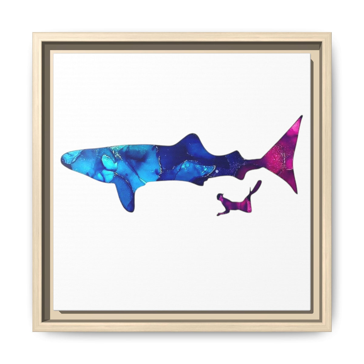 Swimming With Giants, Matte Canvas, Framed (Multi-color)