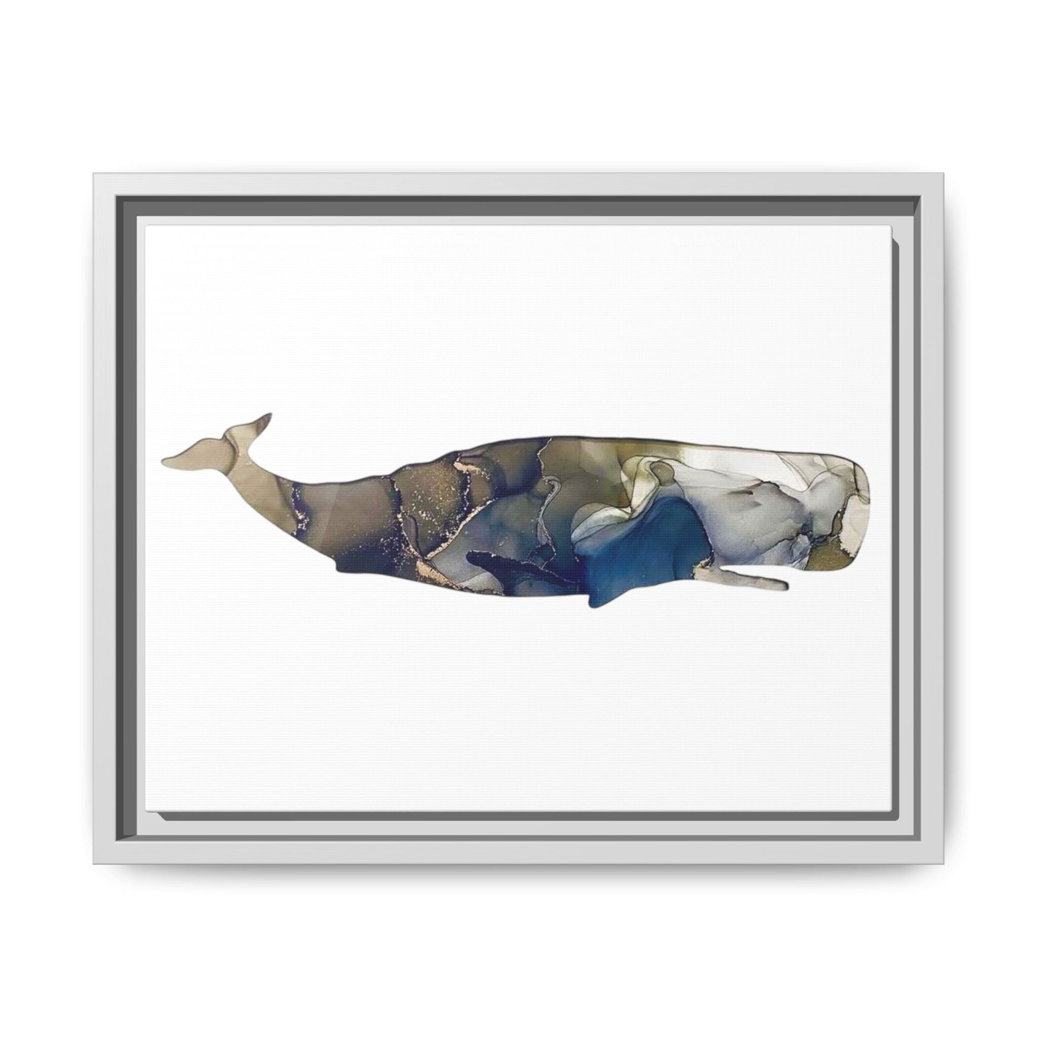 Sperm Whale Gray, Matte Canvas, Framed (Multi-color)