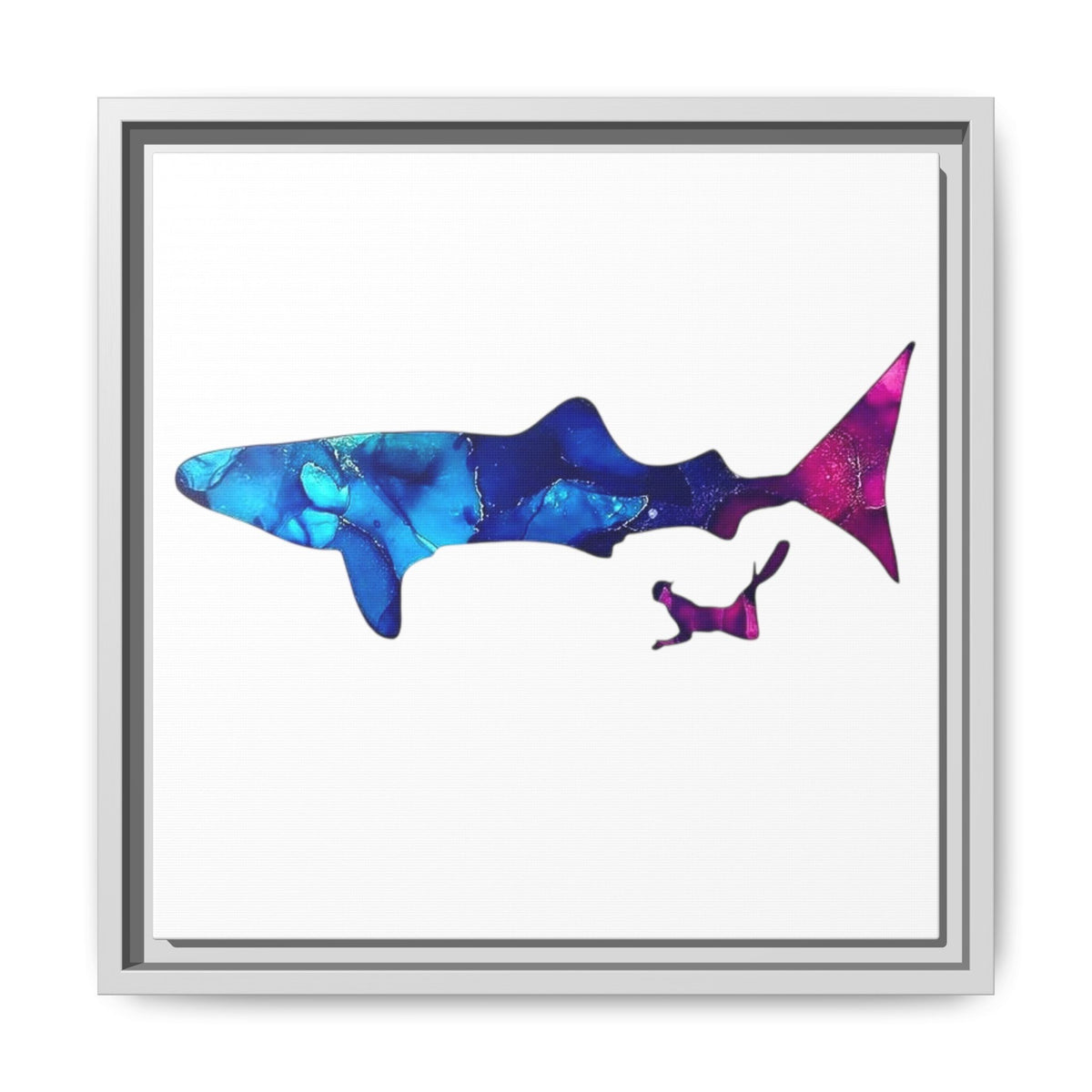 Swimming With Giants, Matte Canvas, Framed (Multi-color)