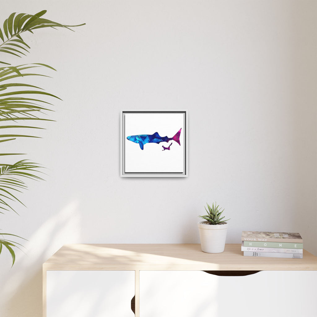 Swimming With Giants, Matte Canvas, Framed (Multi-color)