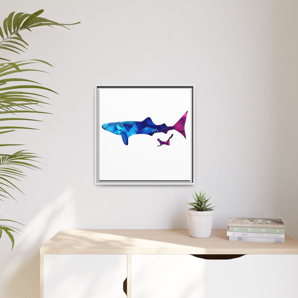 Swimming With Giants, Matte Canvas, Framed (Multi-color)
