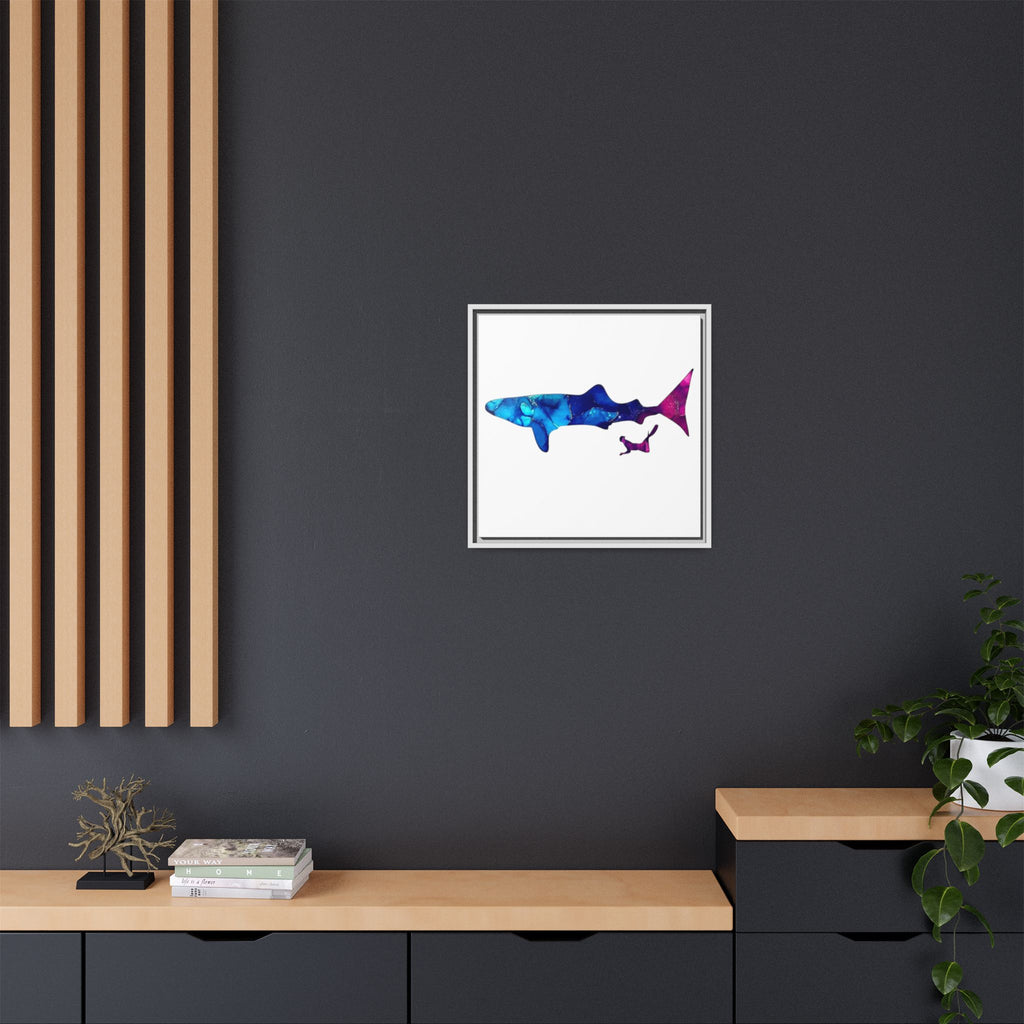 Swimming With Giants, Matte Canvas, Framed (Multi-color)