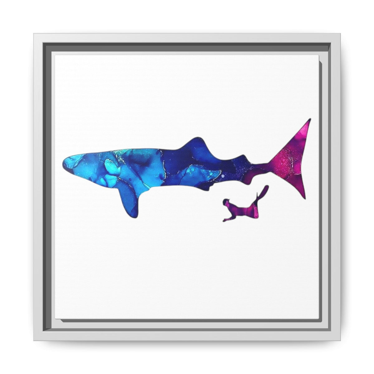 Swimming With Giants, Matte Canvas, Framed (Multi-color)