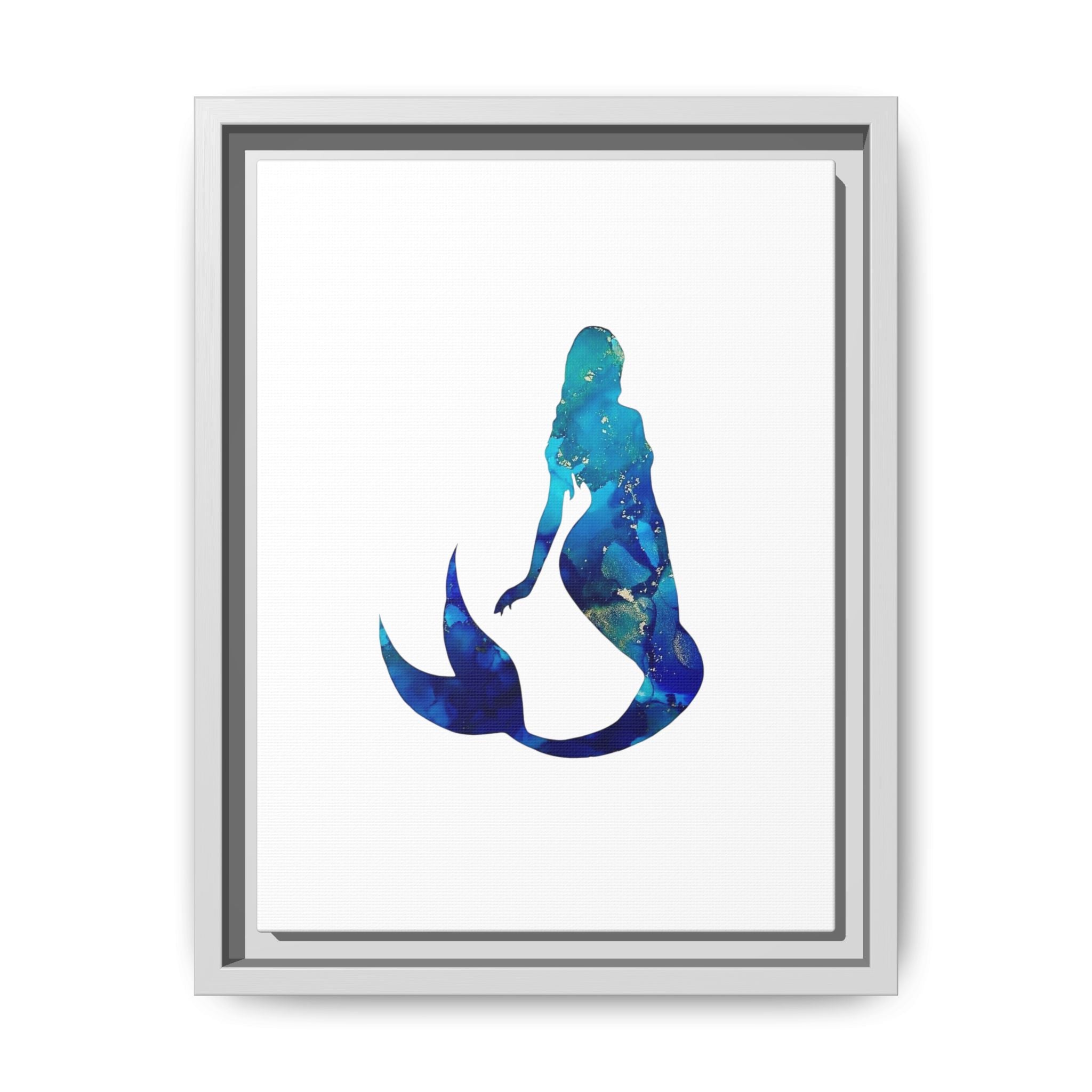 Mermaid 4,Matte Canvas, Framed (Multi-color)