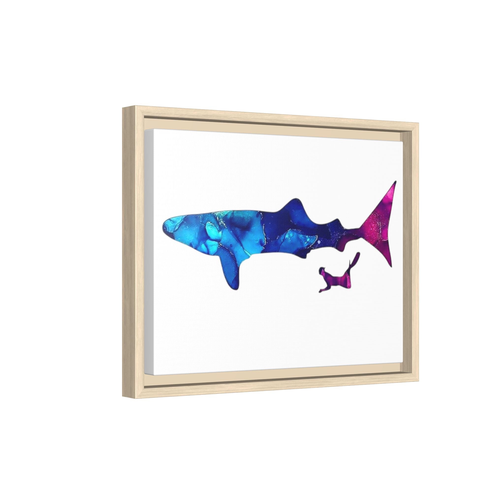 Swimming With Giants, Matte Canvas, Framed (Multi-color)