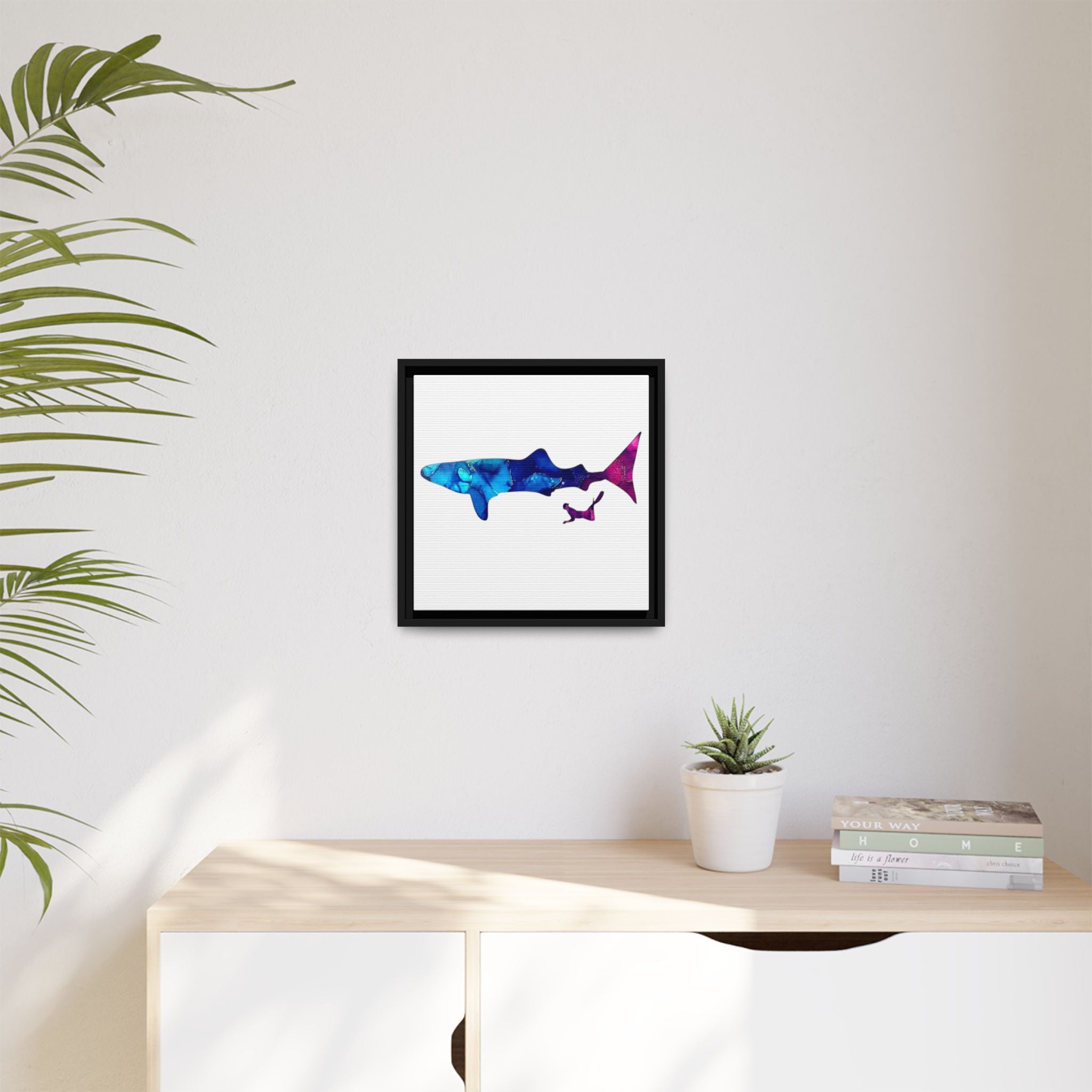 Swimming With Giants, Matte Canvas, Framed (Multi-color)