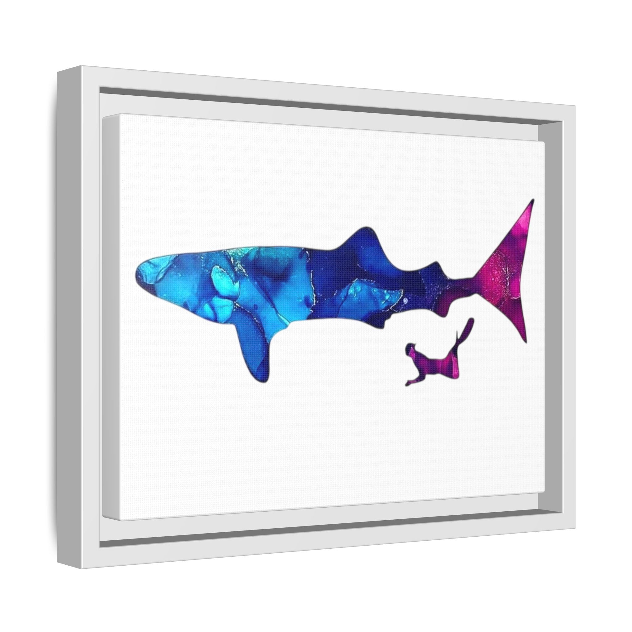 Swimming With Giants, Matte Canvas, Framed (Multi-color)
