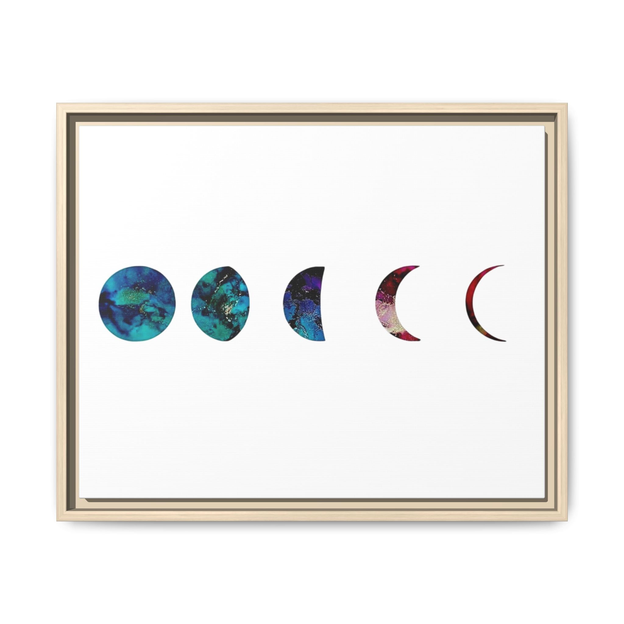 Moon Phases,Matte Canvas, Framed (Multi-color)