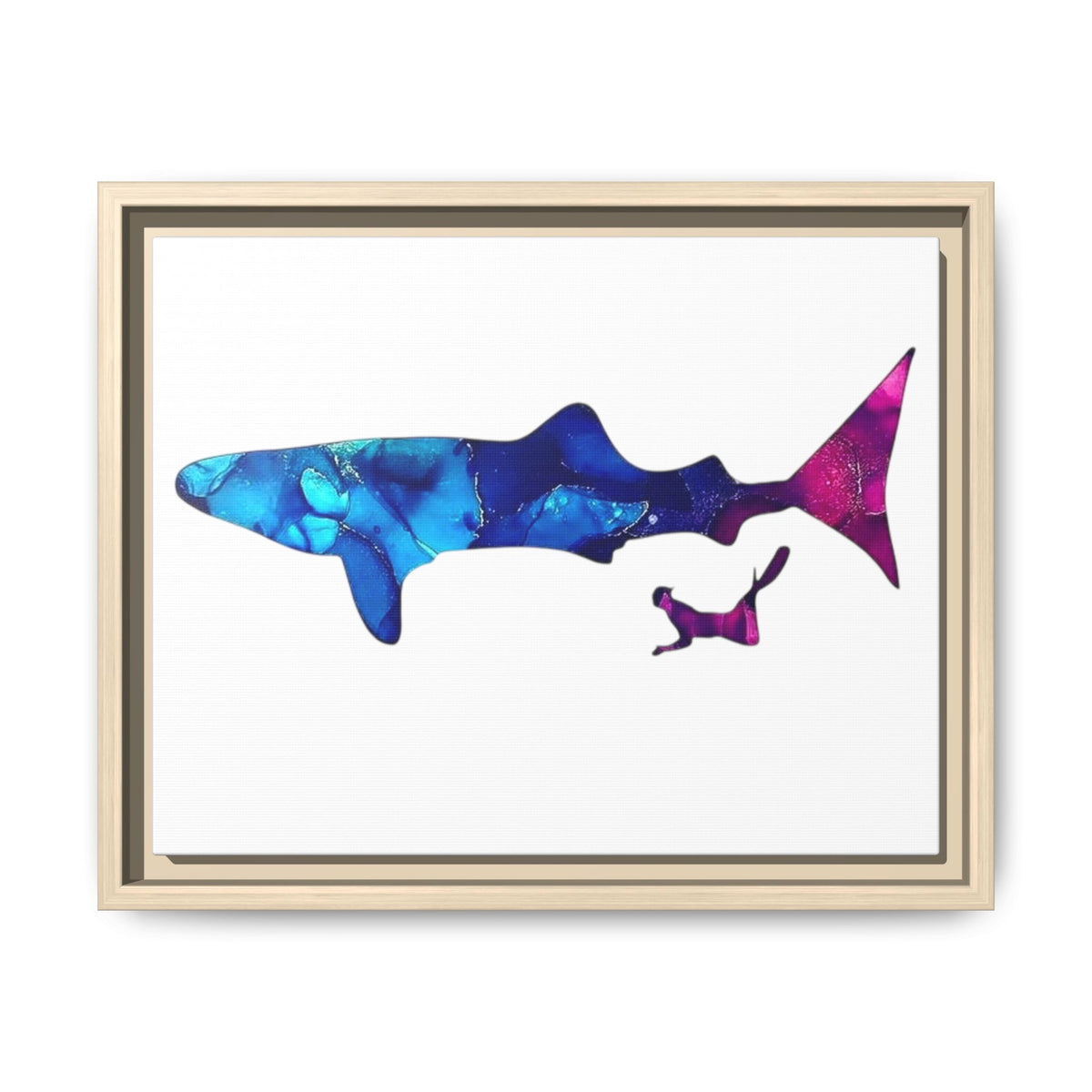 Swimming With Giants, Matte Canvas, Framed (Multi-color)