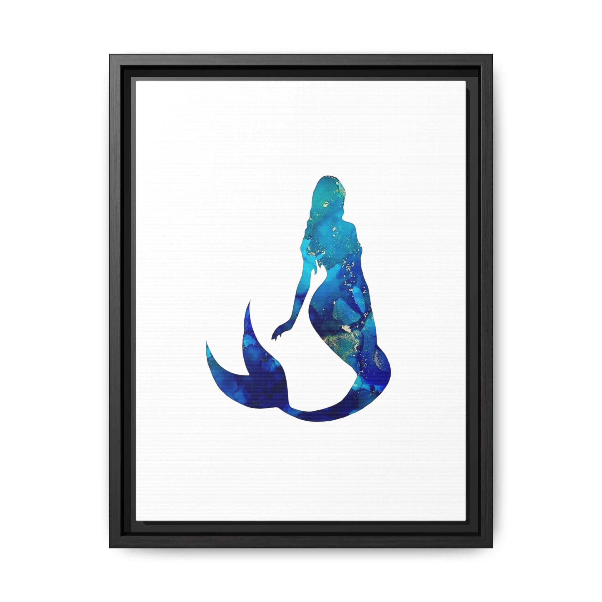 Mermaid 4,Matte Canvas, Framed (Multi-color)