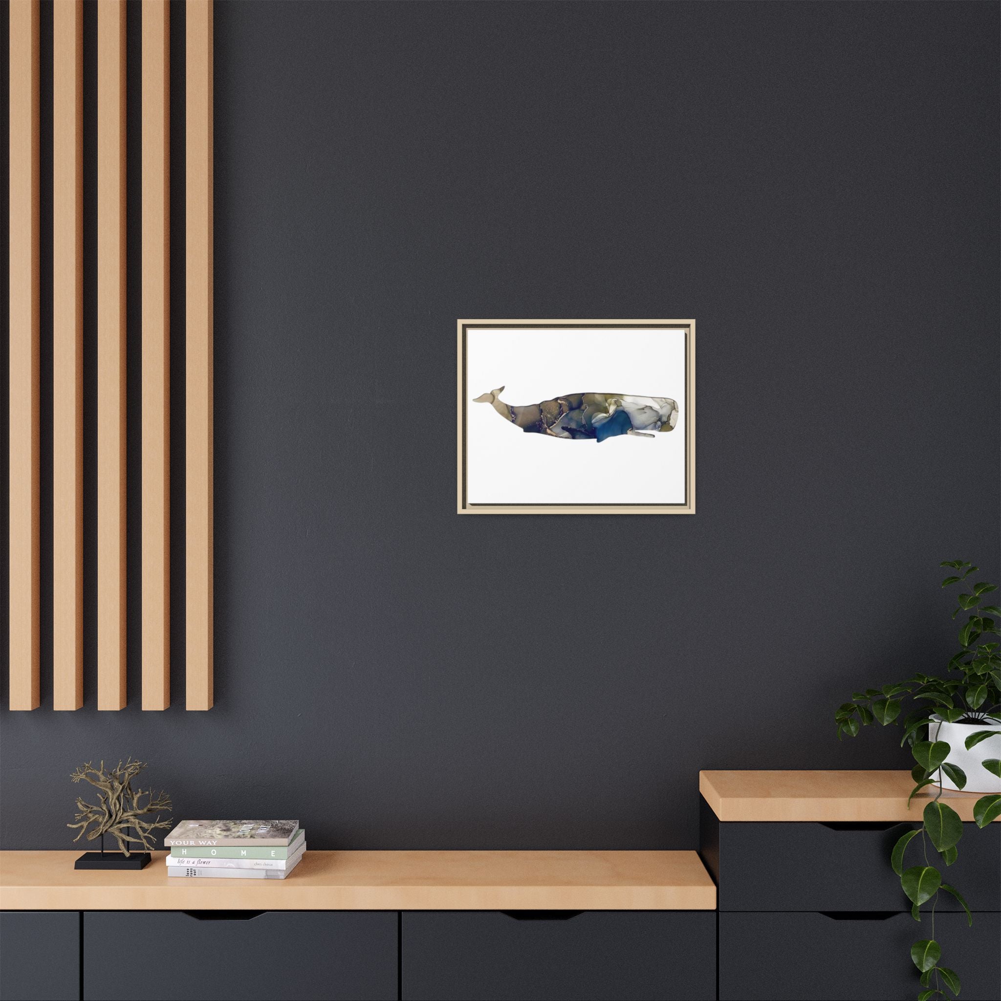 Sperm Whale Gray, Matte Canvas, Framed (Multi-color)