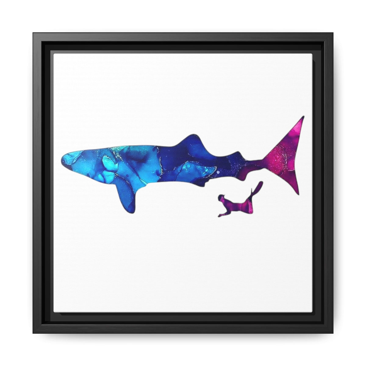 Swimming With Giants, Matte Canvas, Framed (Multi-color)