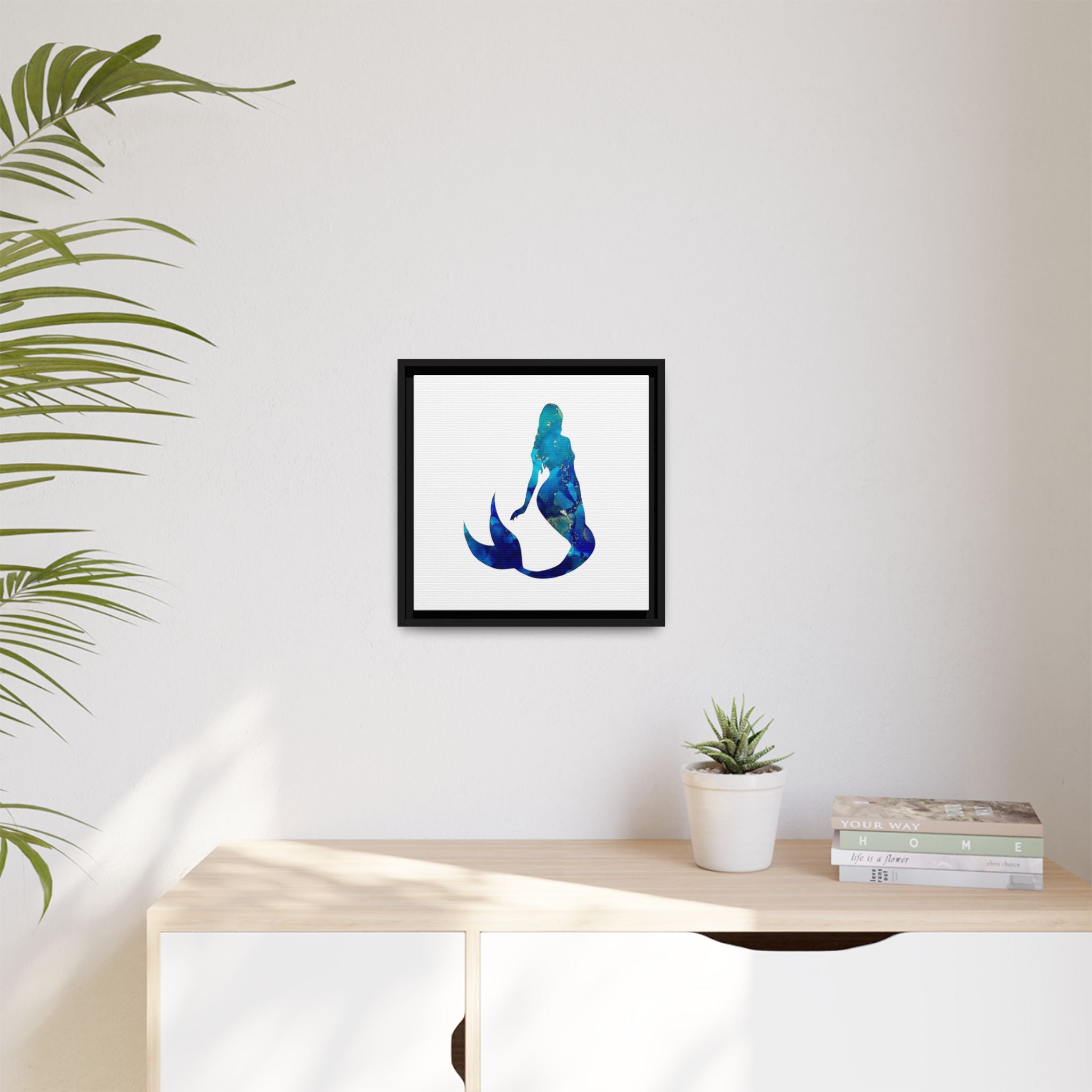 Mermaid 4,Matte Canvas, Framed (Multi-color)