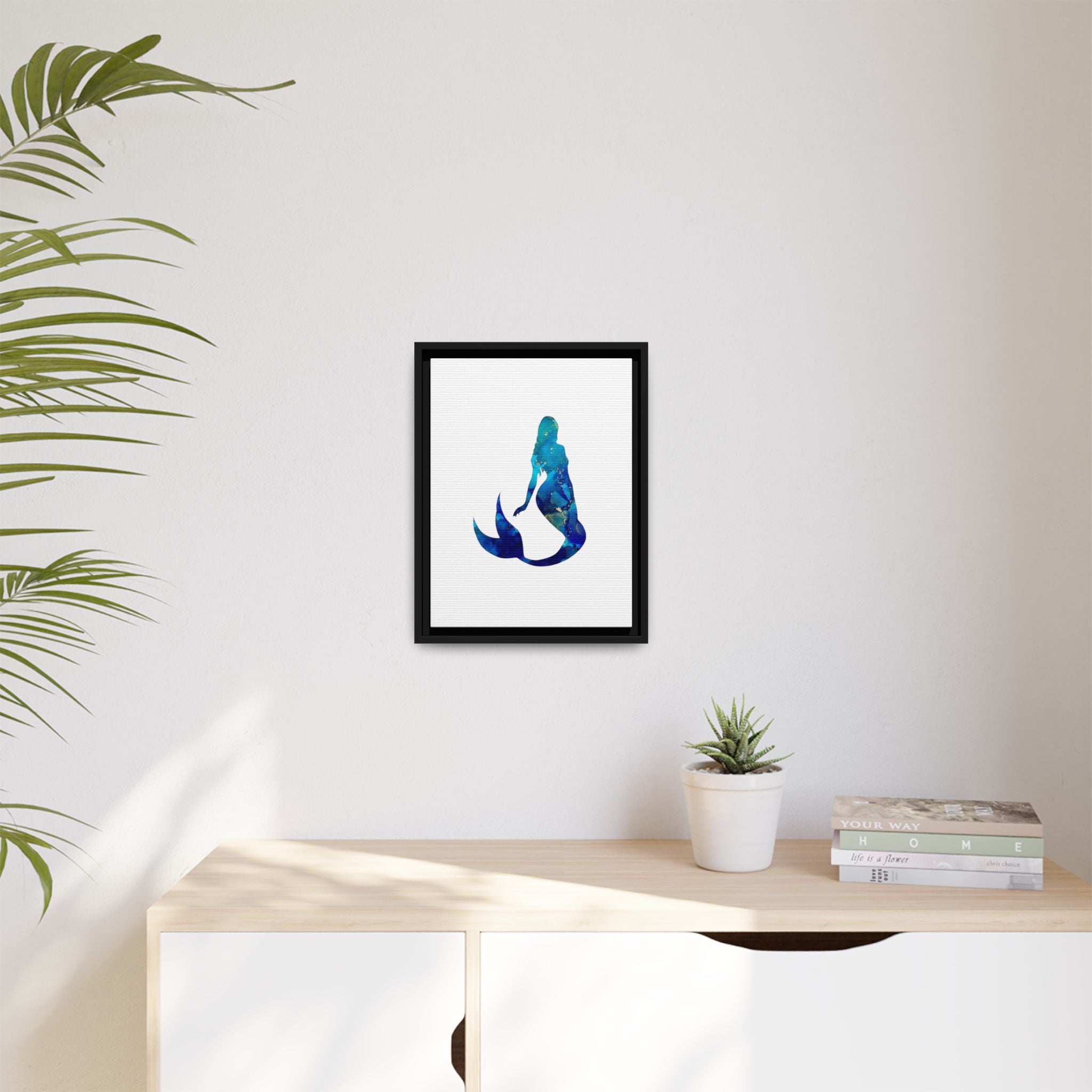 Mermaid 4,Matte Canvas, Framed (Multi-color)