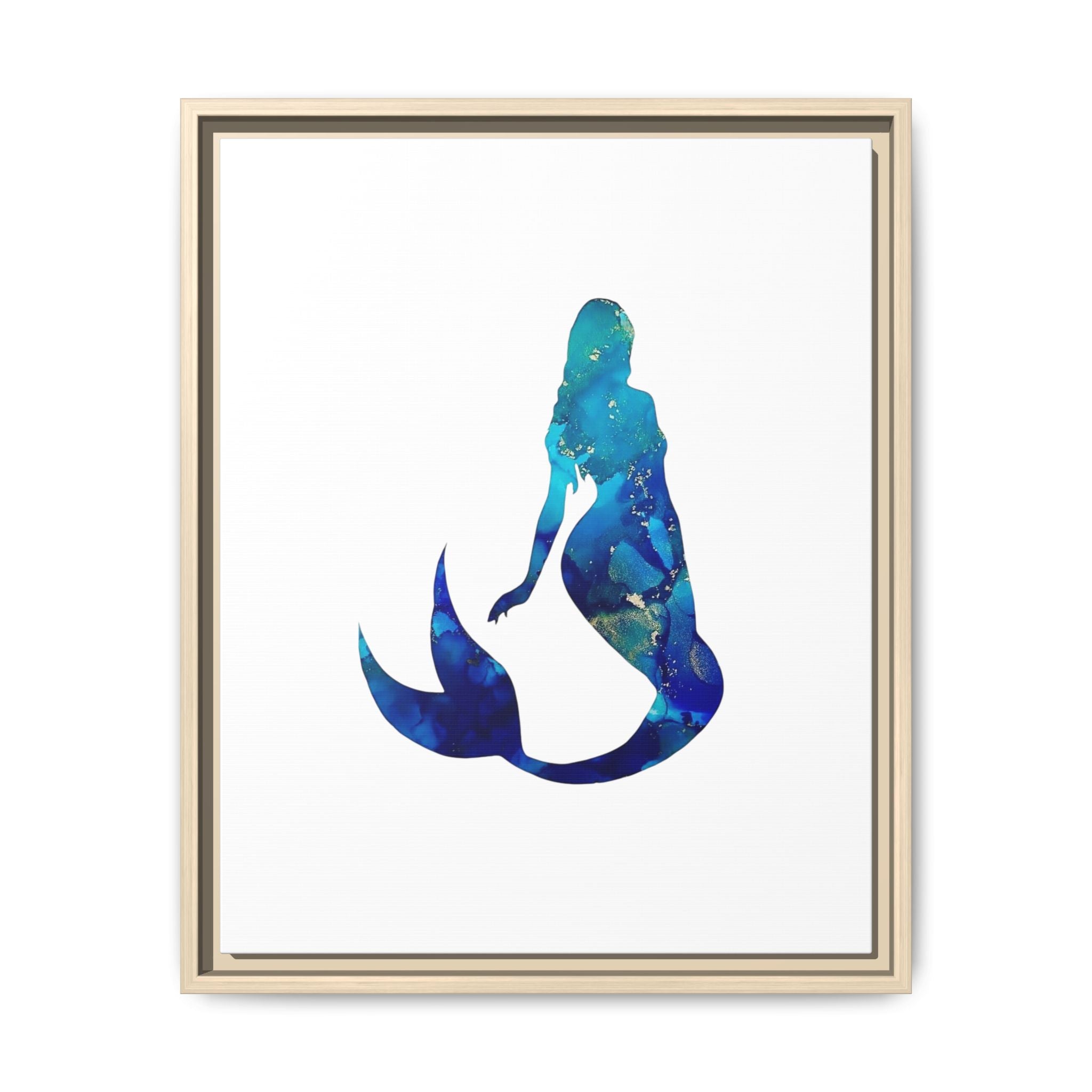 Mermaid 4,Matte Canvas, Framed (Multi-color)