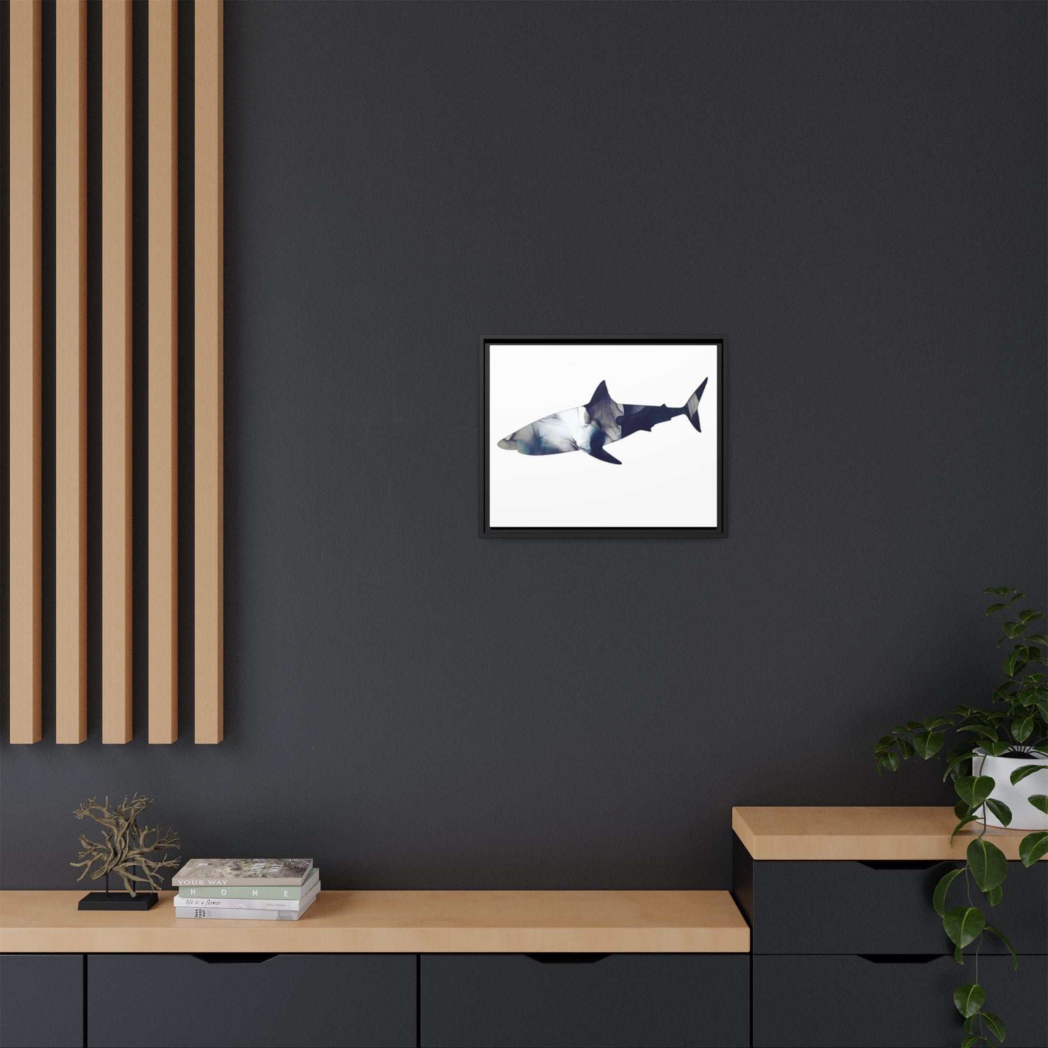 Great White 2,Matte Canvas, Framed (Multi-color)