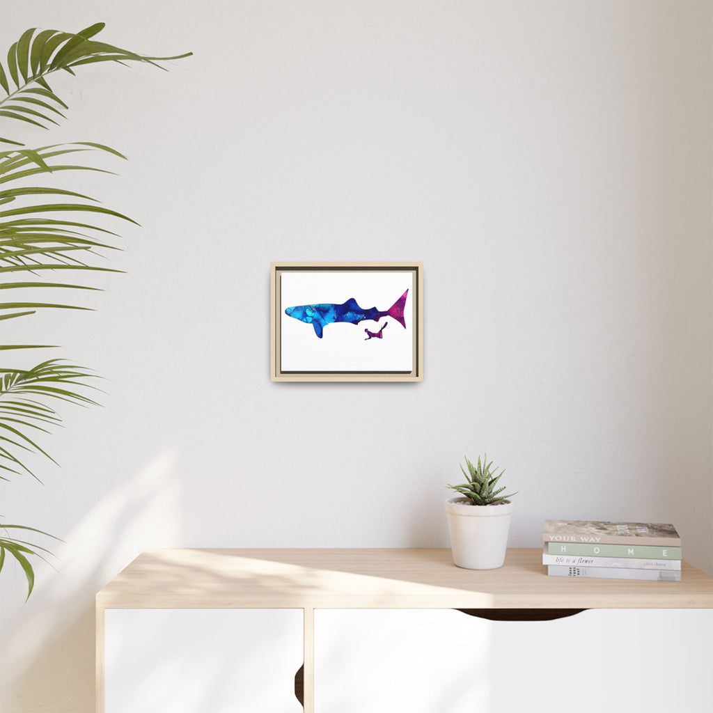 Swimming With Giants, Matte Canvas, Framed (Multi-color)