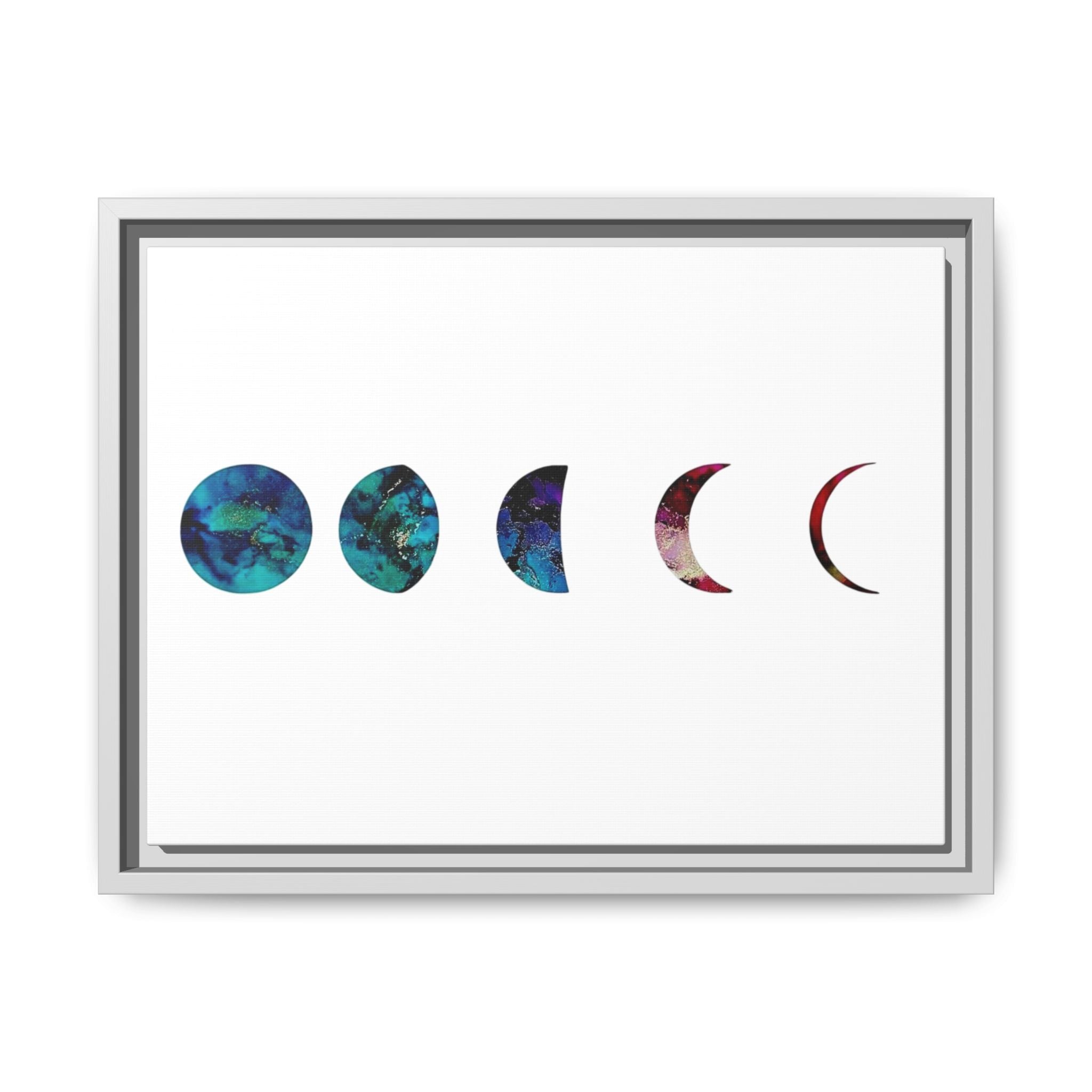 Moon Phases,Matte Canvas, Framed (Multi-color)