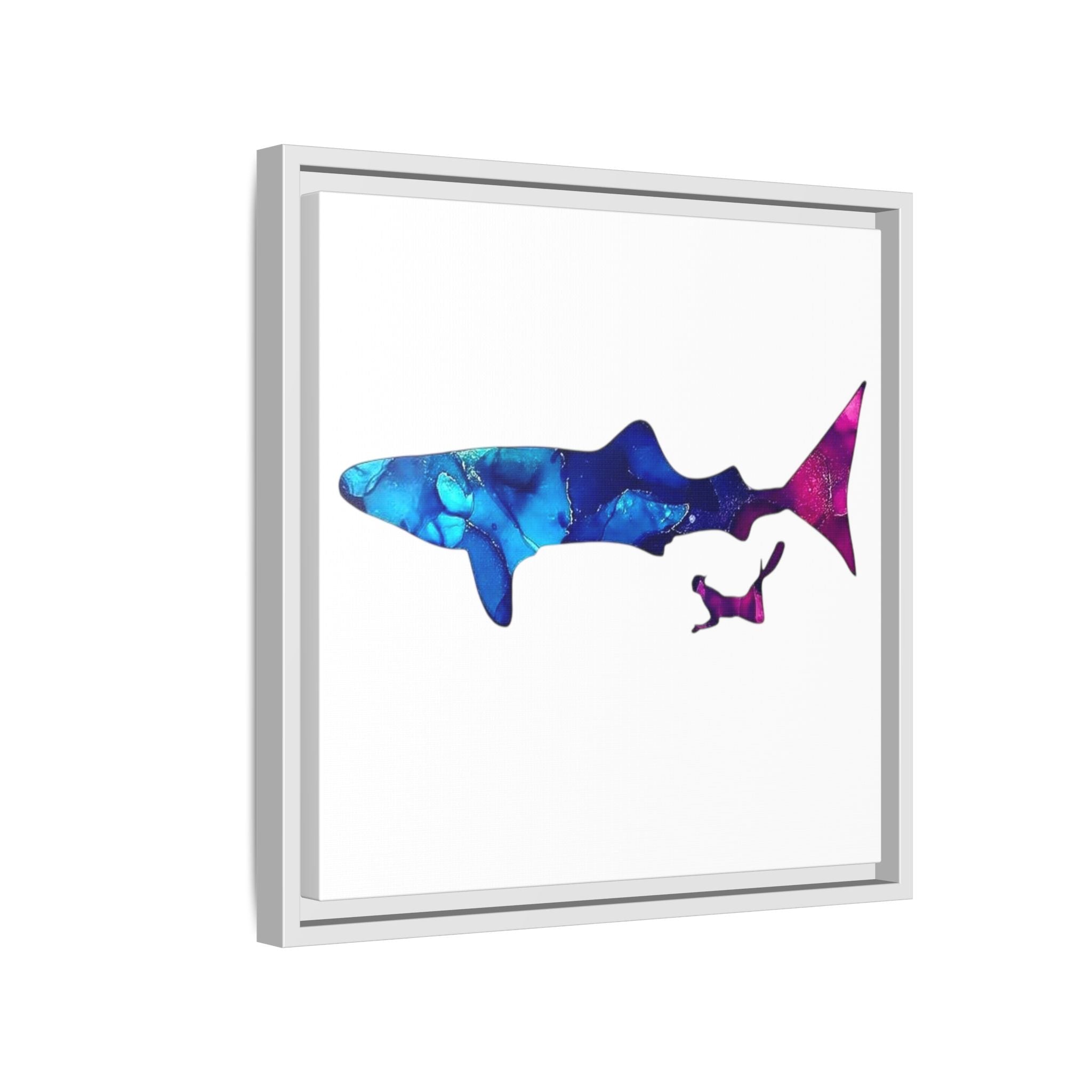 Swimming With Giants, Matte Canvas, Framed (Multi-color)