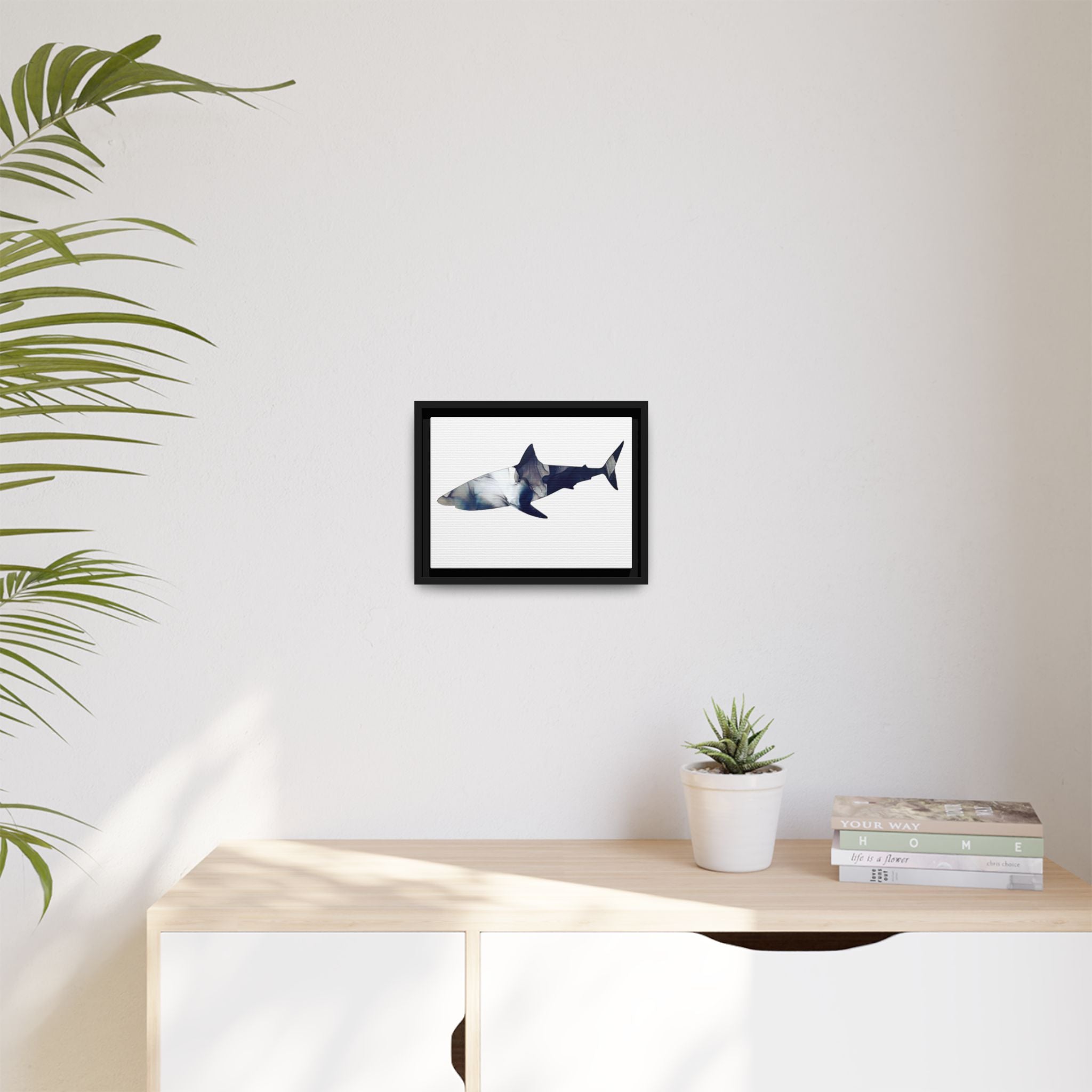 Great White 2,Matte Canvas, Framed (Multi-color)