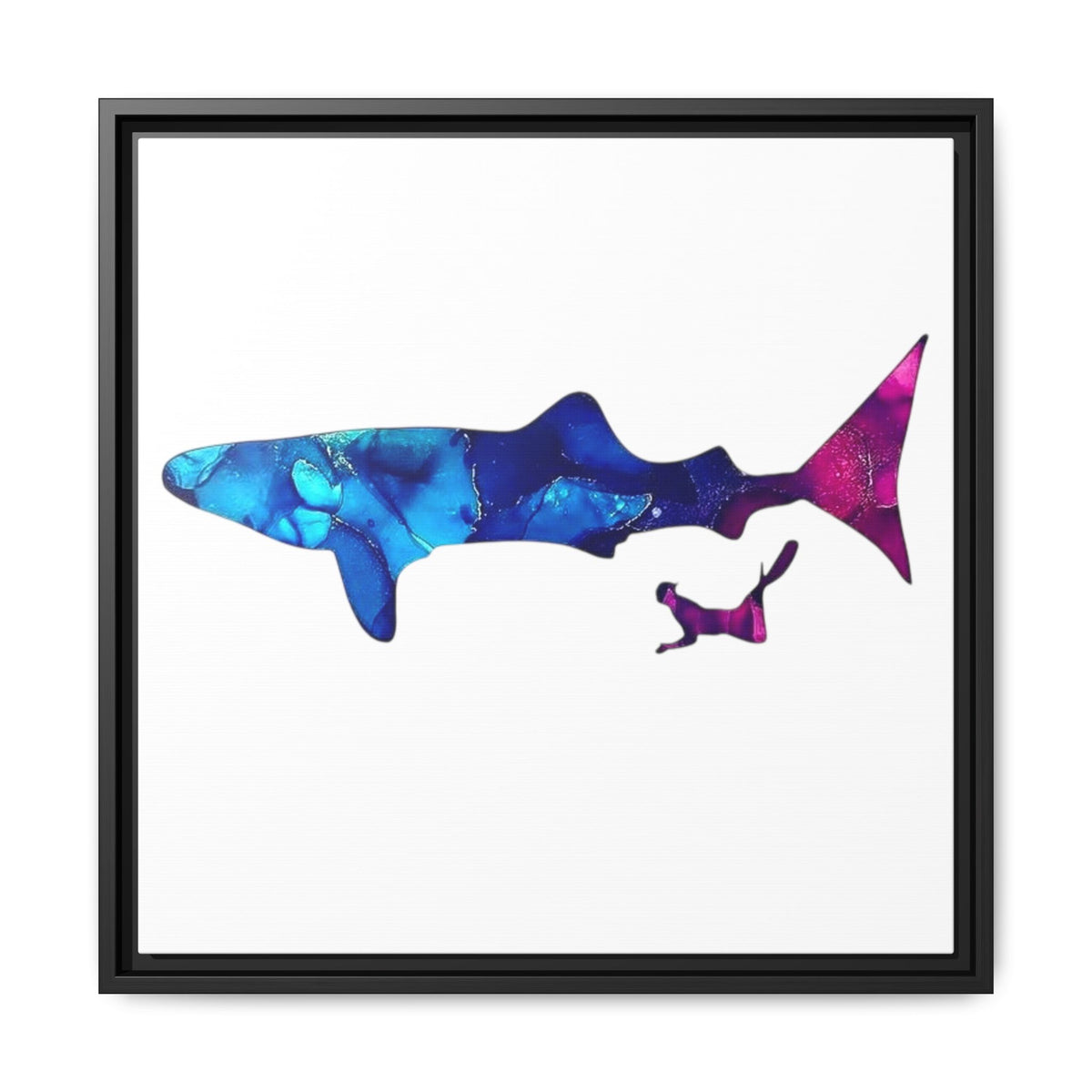 Swimming With Giants, Matte Canvas, Framed (Multi-color)