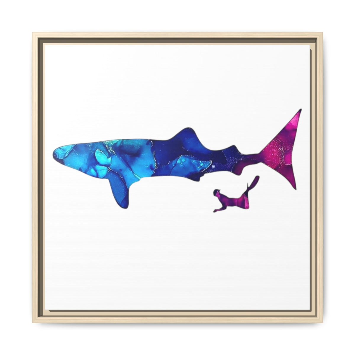 Swimming With Giants, Matte Canvas, Framed (Multi-color)
