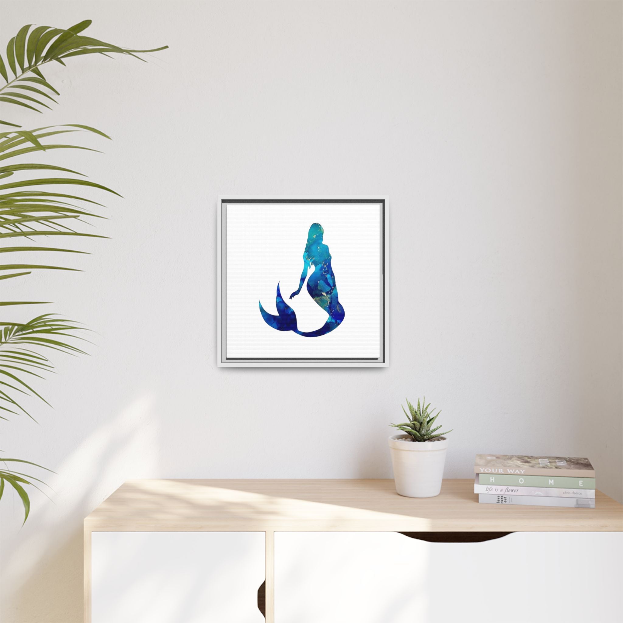 Mermaid 4,Matte Canvas, Framed (Multi-color)