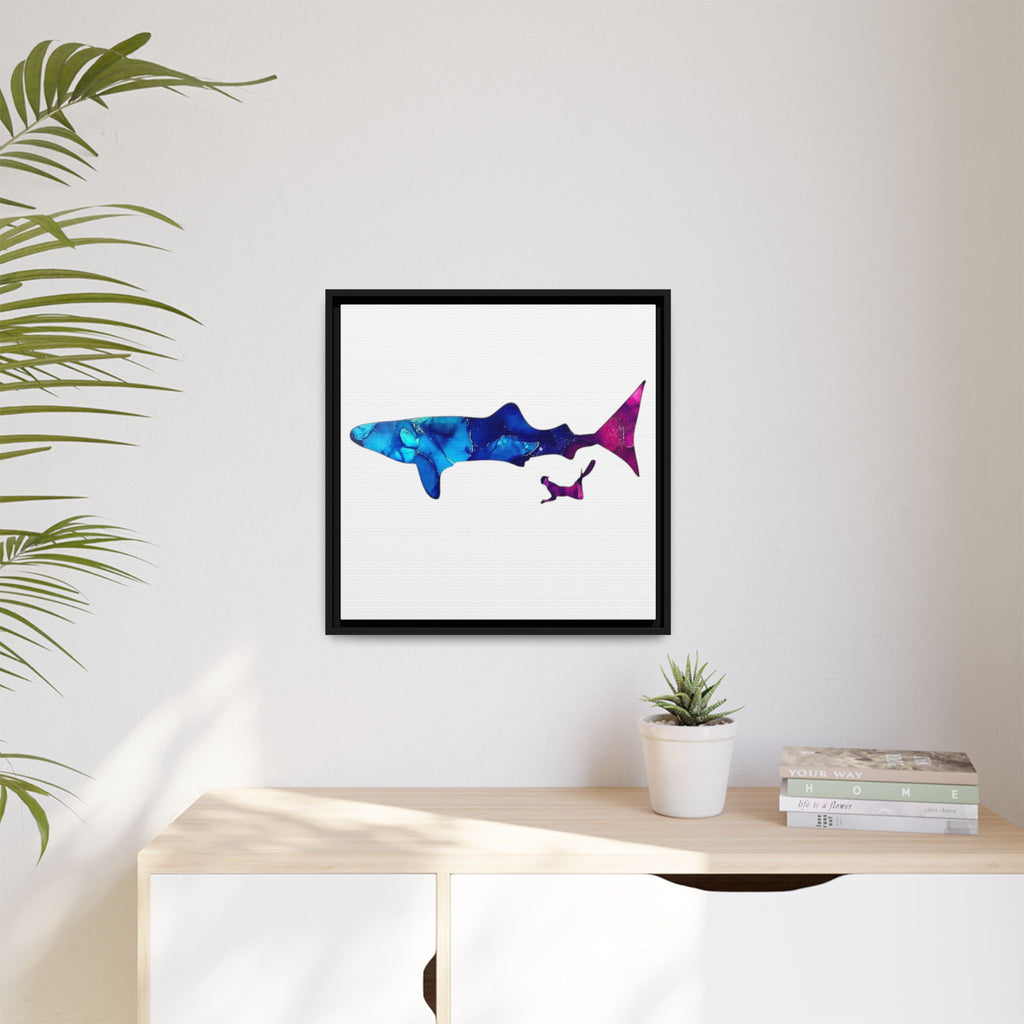 Swimming With Giants, Matte Canvas, Framed (Multi-color)