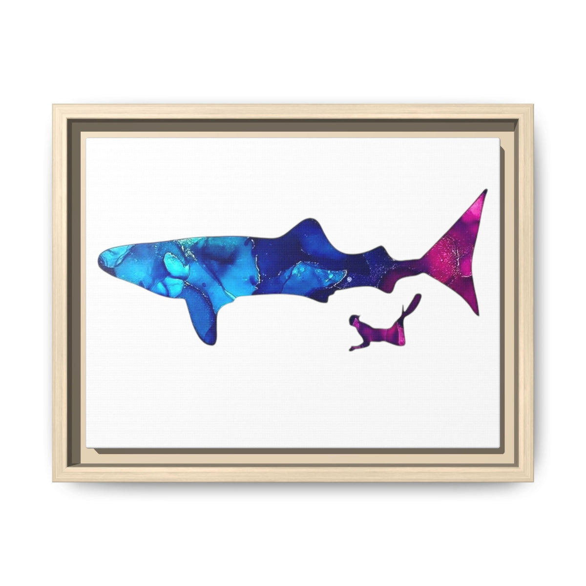 Swimming With Giants, Matte Canvas, Framed (Multi-color)