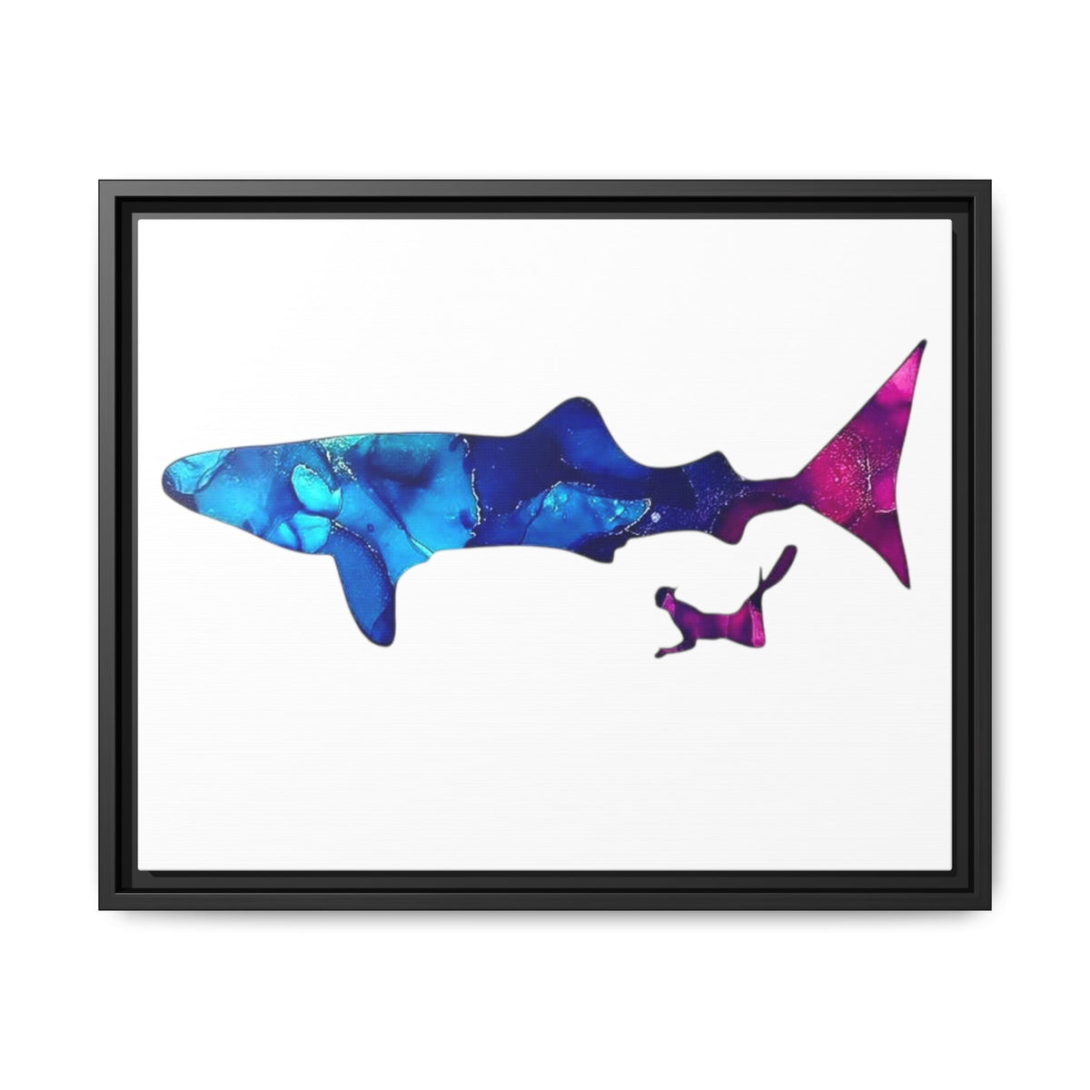 Swimming With Giants, Matte Canvas, Framed (Multi-color)