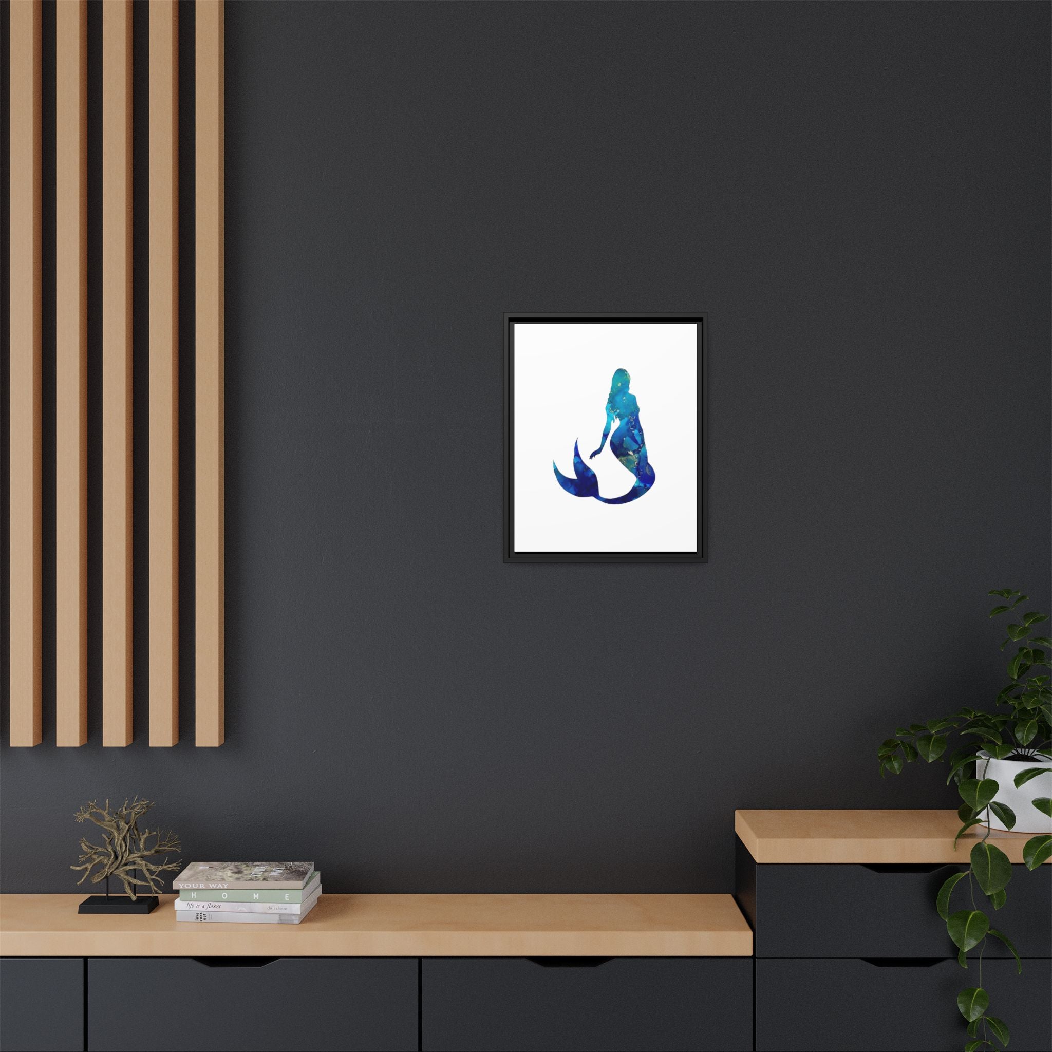 Mermaid 4,Matte Canvas, Framed (Multi-color)