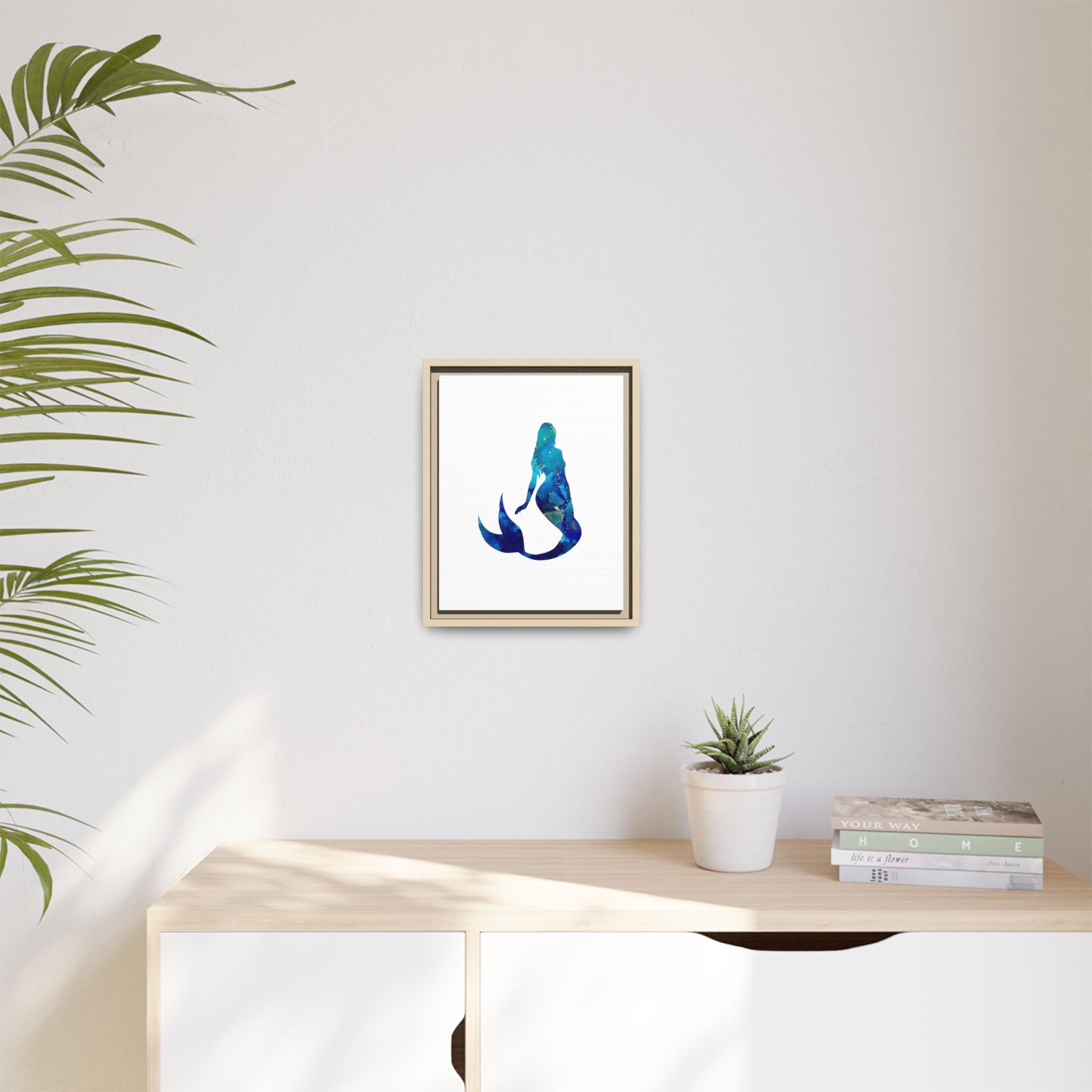 Mermaid 4,Matte Canvas, Framed (Multi-color)