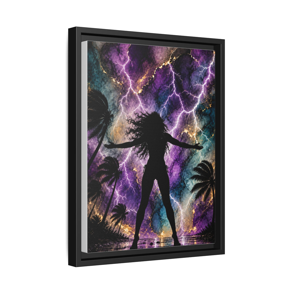 Summer Storm Woman, Matte Canvas, Framed (Multi-color)