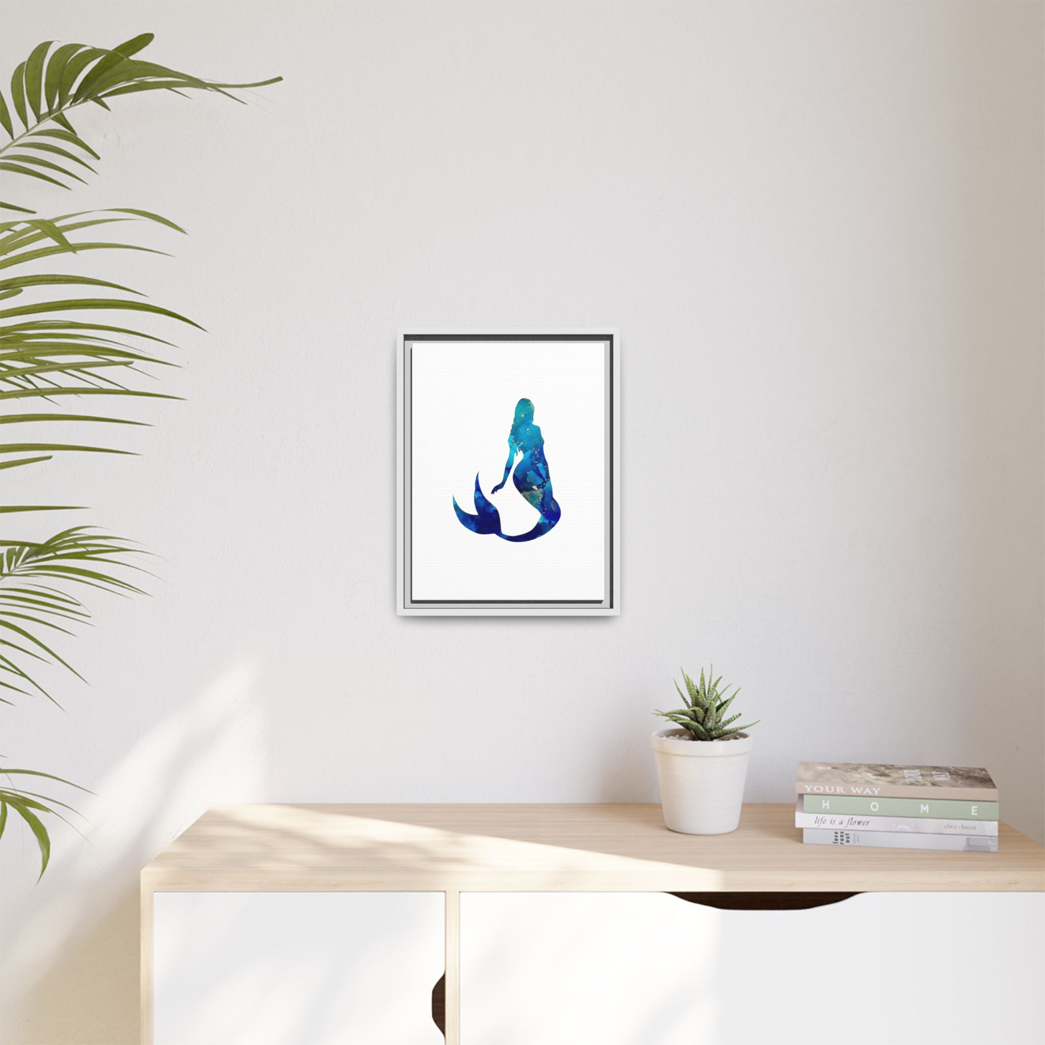 Mermaid 4,Matte Canvas, Framed (Multi-color)