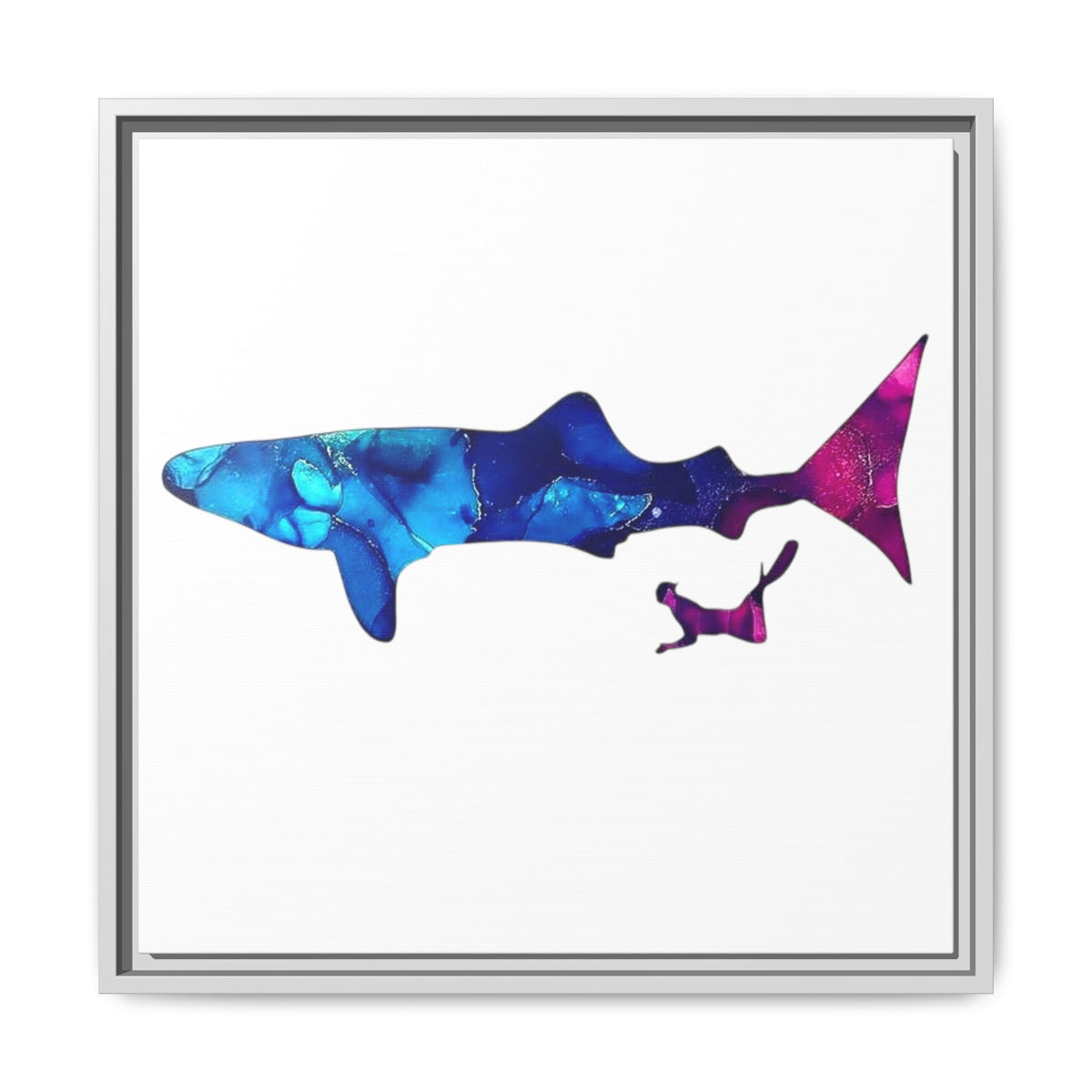 Swimming With Giants, Matte Canvas, Framed (Multi-color)